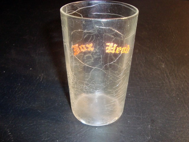 Circa 1930s Fox Head Beer Crackle Glass w/Red Pebble Lettering, Waukesha, WI