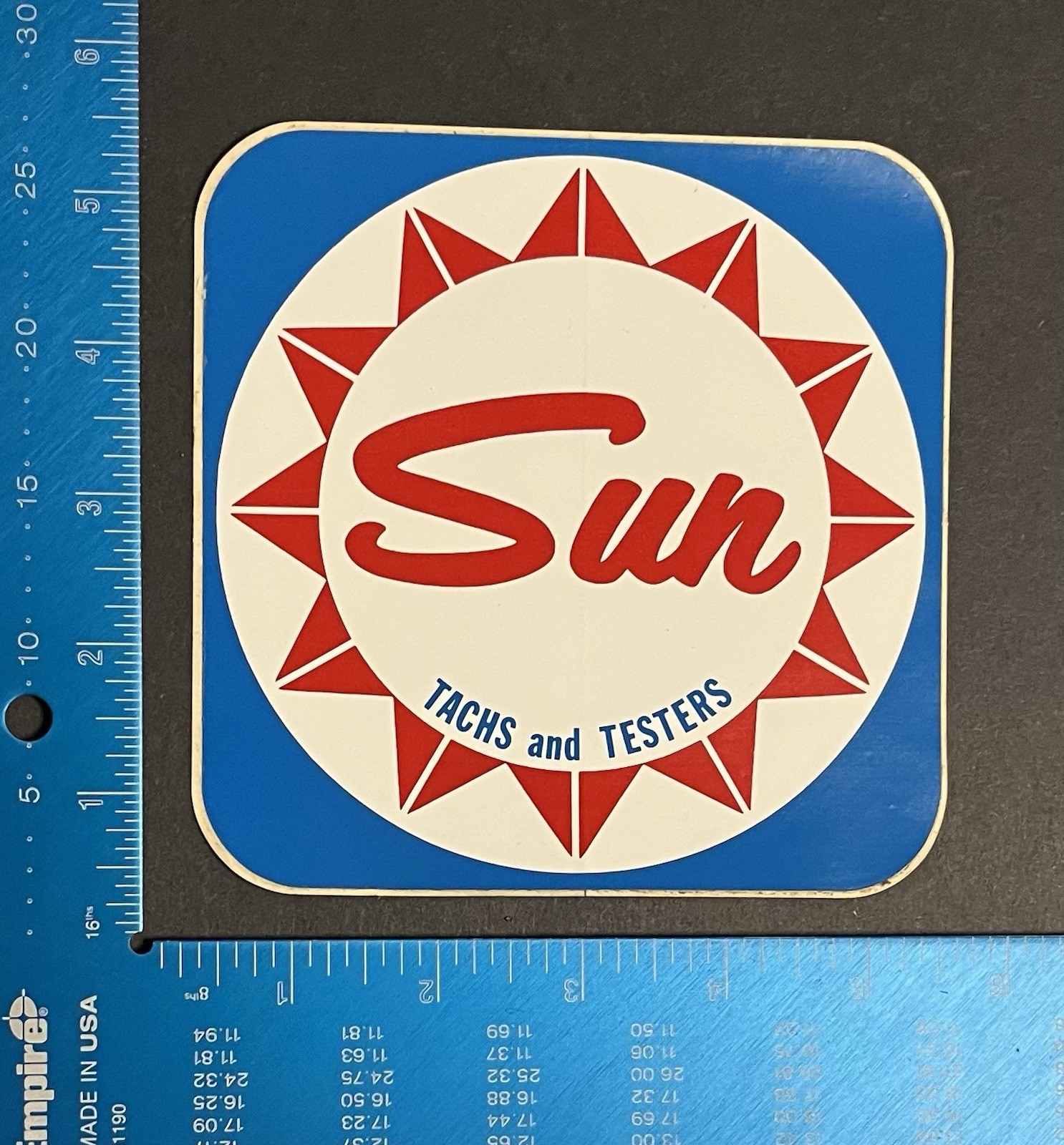 Original Vintage Sun Tachs & Testers Racing Decal Sticker 70’s Toolbox NHRA Race