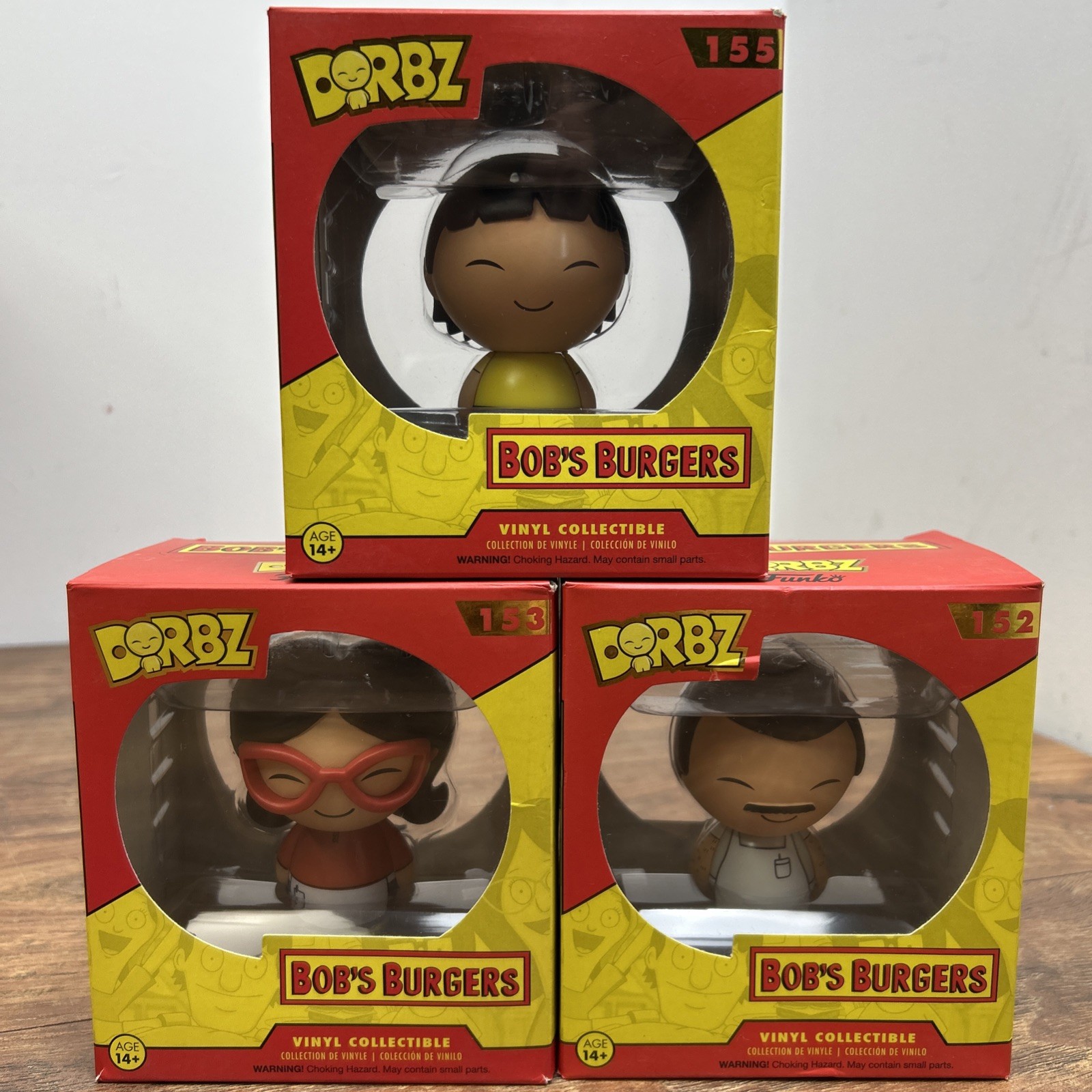 Funko Dorbz Bob\'s Burgers 3 Pc Set Gene #155, Bob #152 & Linda #153 New In Box
