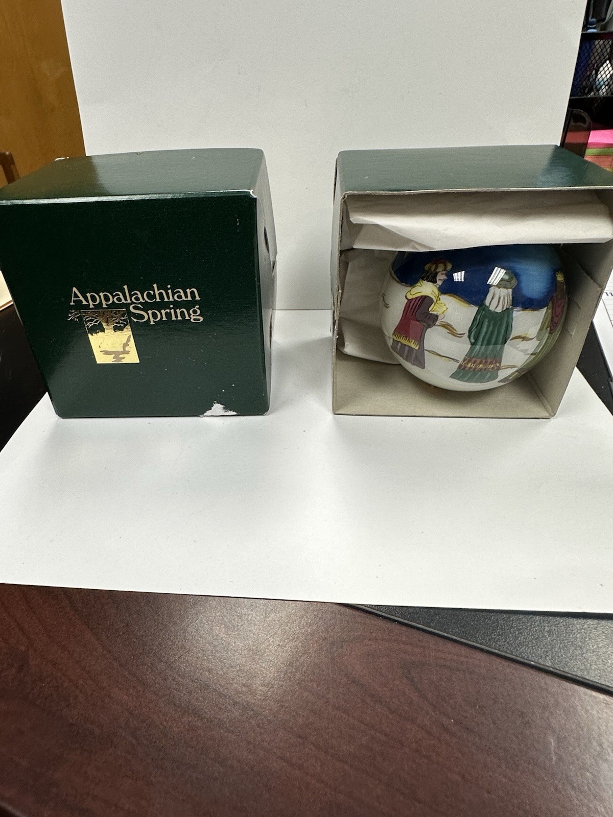 Vintage 1999 Pier 1 Li Bien (Inside) Hand Painted Ornament 3 Wisemen W/ Box