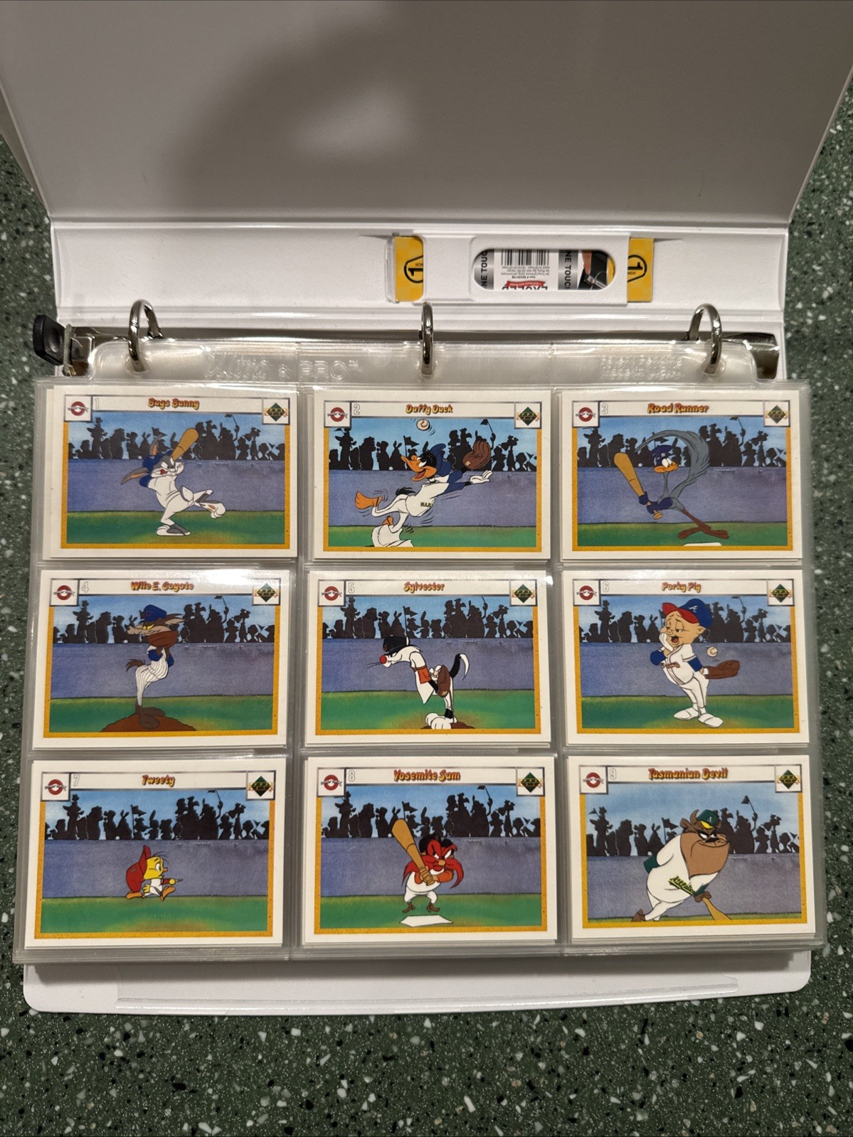 1990 Looney Tunes Upper Deck Complete Set Of 594 + TWO Holo Sets - In Binder.
