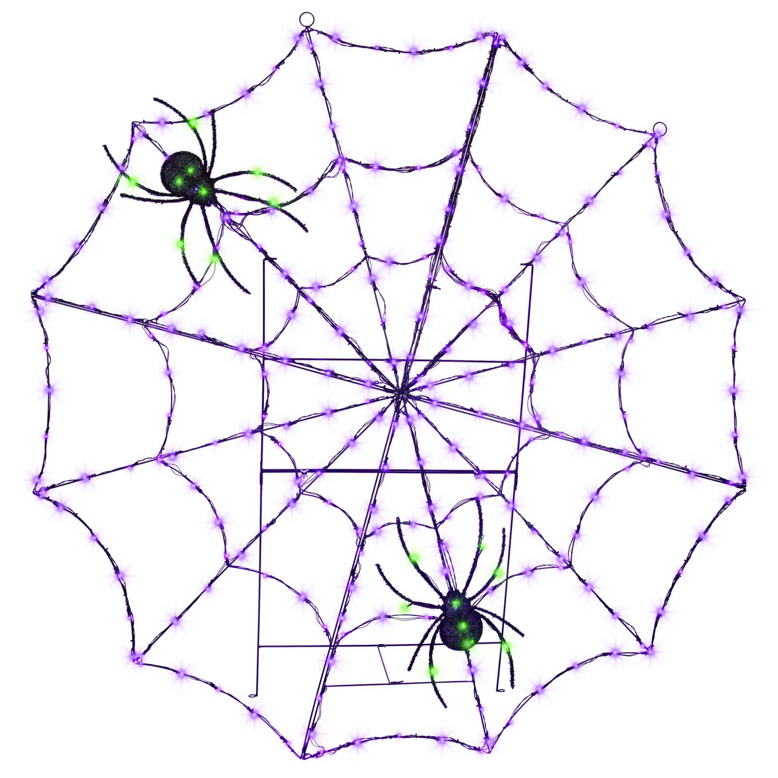 Gemmy Giant LED Spider Web with Green Lit Spider, 69 in Tall, Indoor/Outdoor