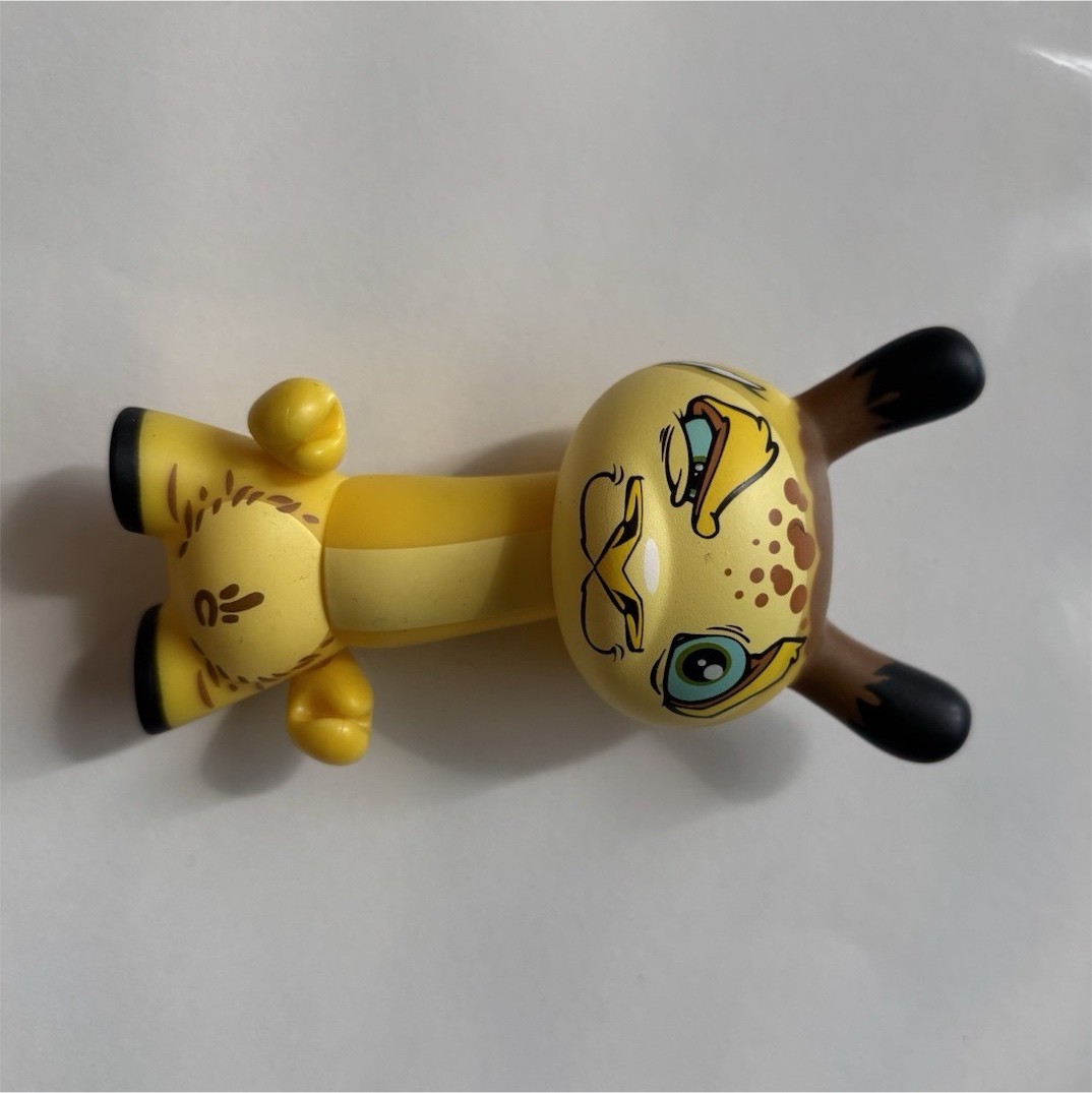 Yellow/Brown Giraffe Figurine Small Plastic Animal Print Toy in Bag Kids