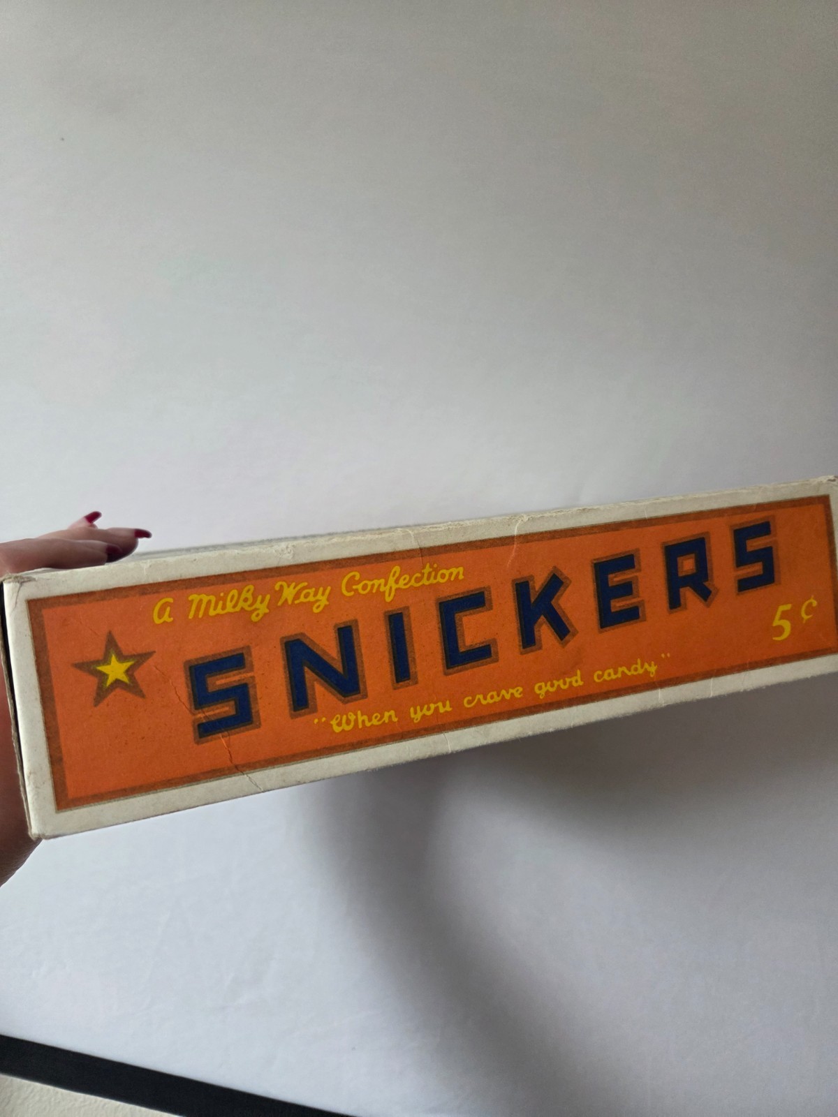 ANTIQUE SNICKERS CANDY BOX 1940 HALLOWEEN DECORATION VINTAGE RARE