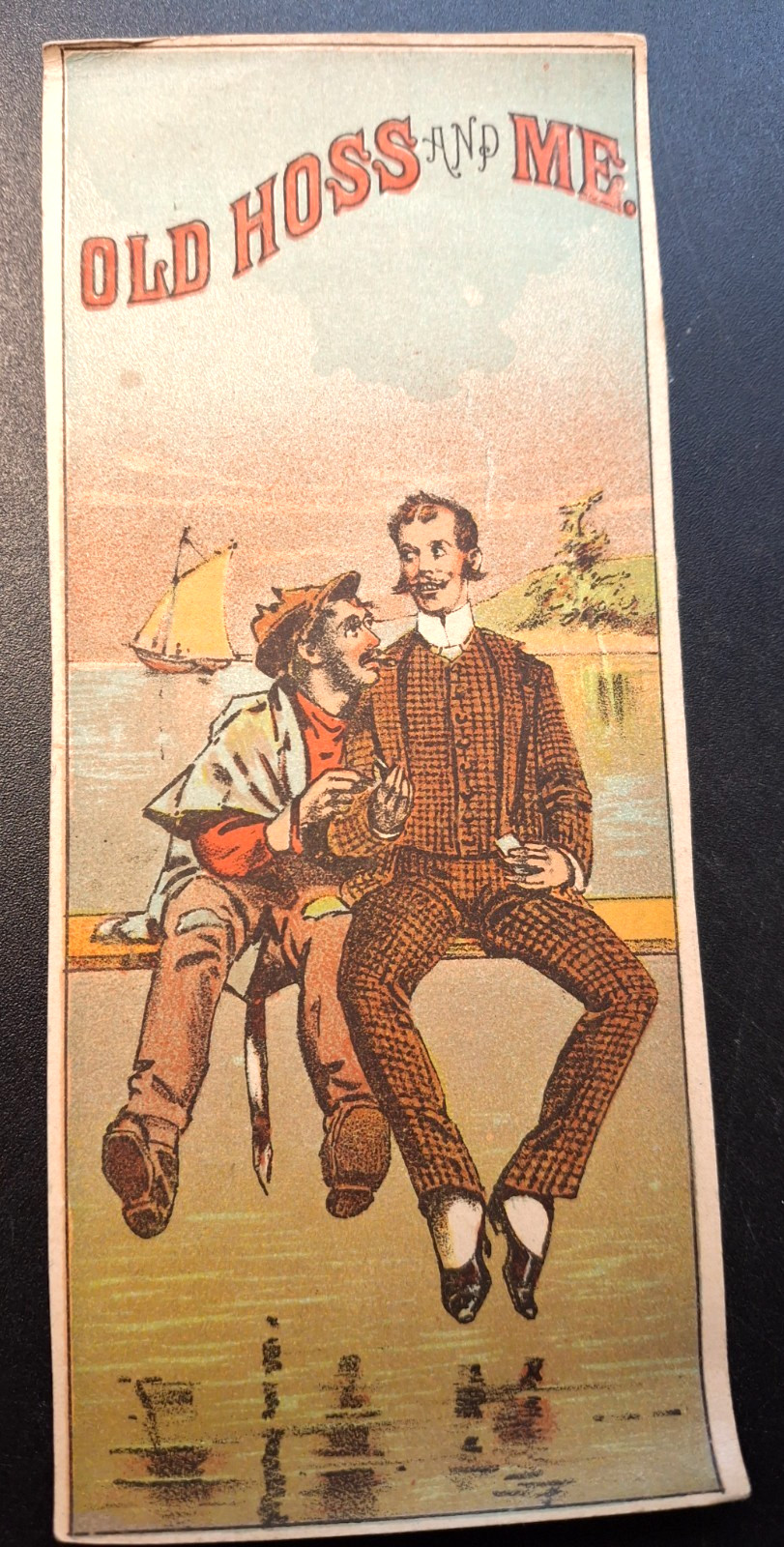 Victorian Trade Card - Old Hoss and Me, Men Sitting on Dock Capt Kidd Victorian Trade Card - Old Hoss and Me, Men Sitting on Dock Capt Kidd