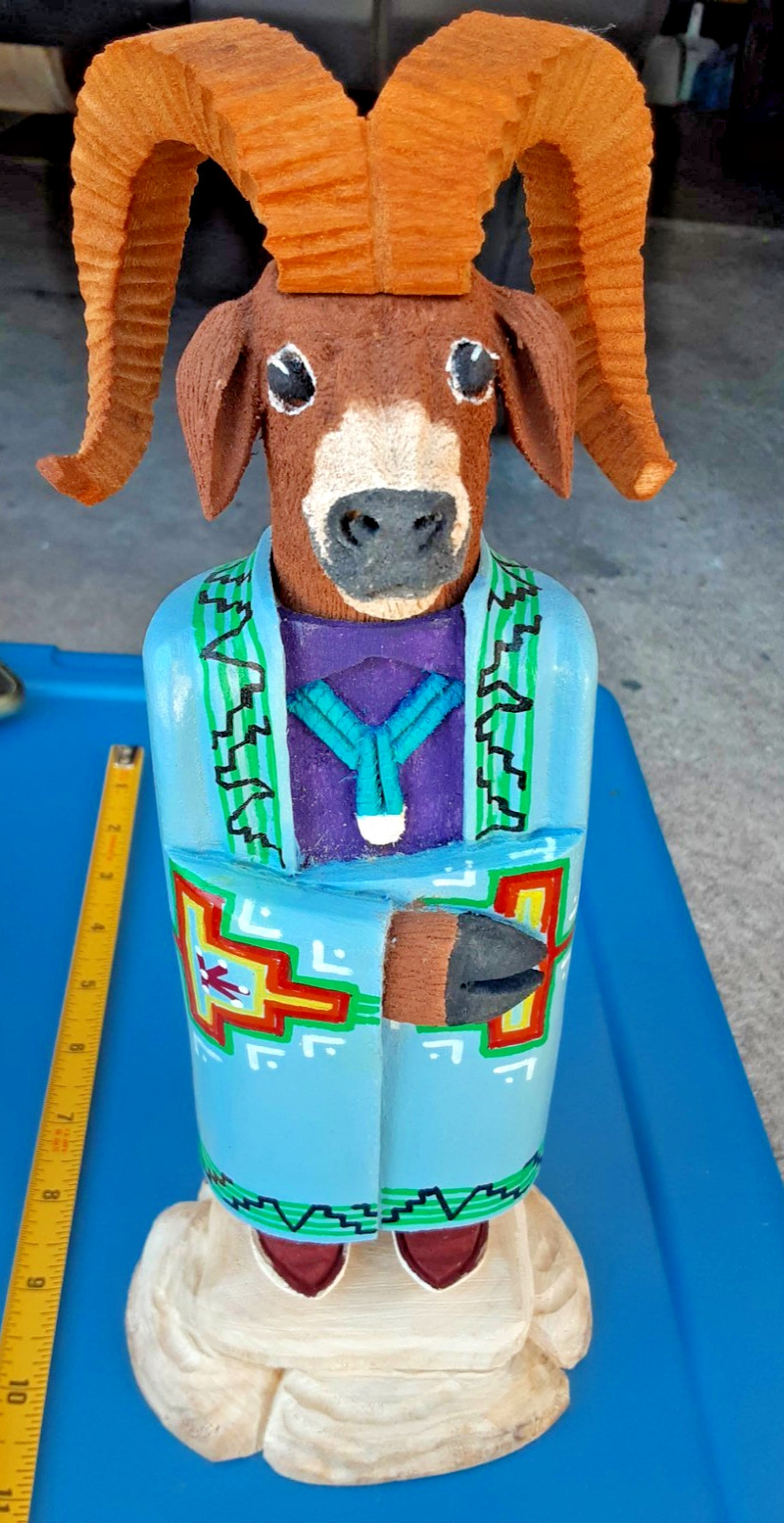 NAVAJO FOLK ART by MARVIN JIM NATIVE AMERICAN Mt Sheep Signed Impressive Rare NAVAJO FOLK ART by MARVIN JIM NATIVE AMERICAN Mt Sheep Signed Impressive Rare