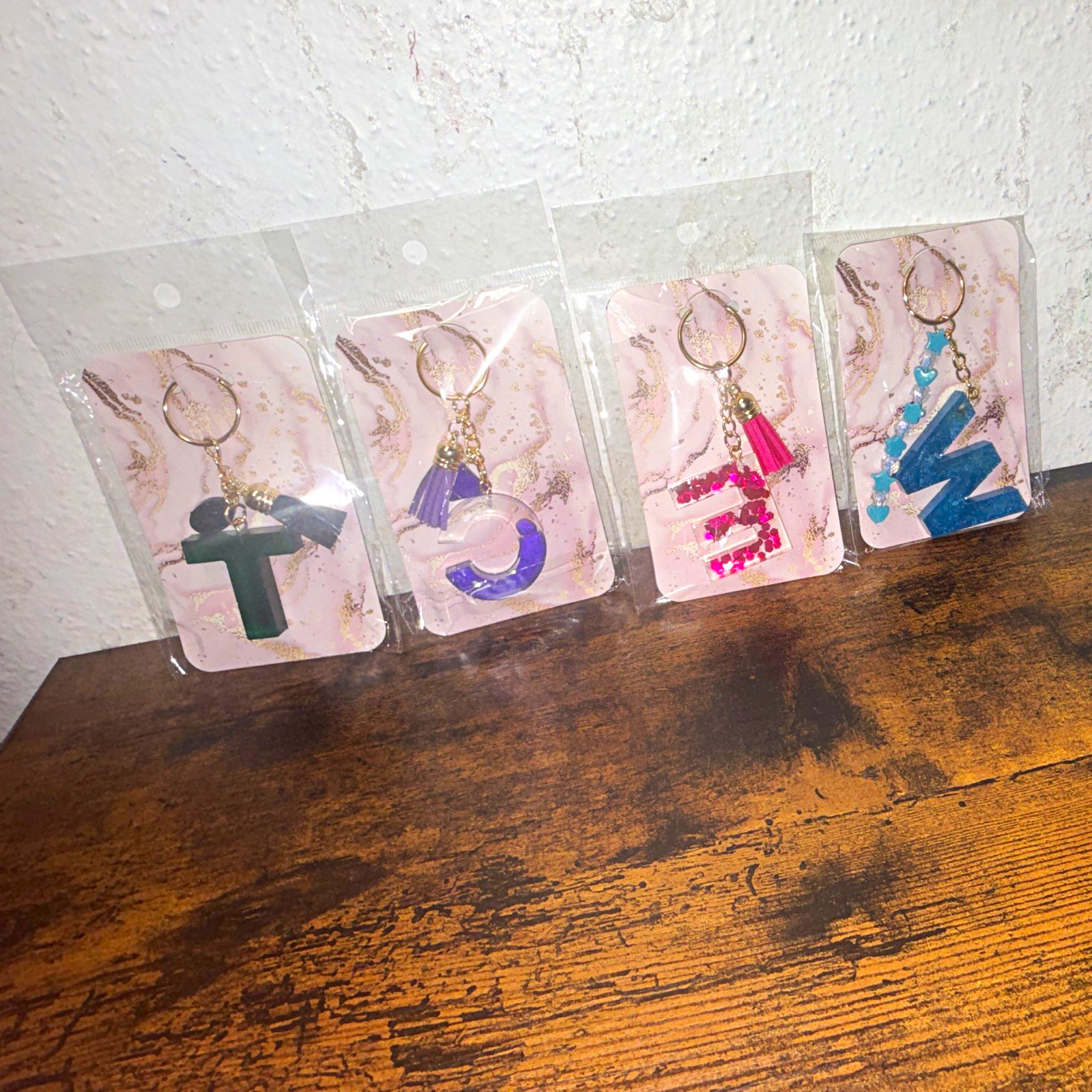 Taylor Swift Eras Tour Letter Keychain Set Lot of 4 Detachable Plastic