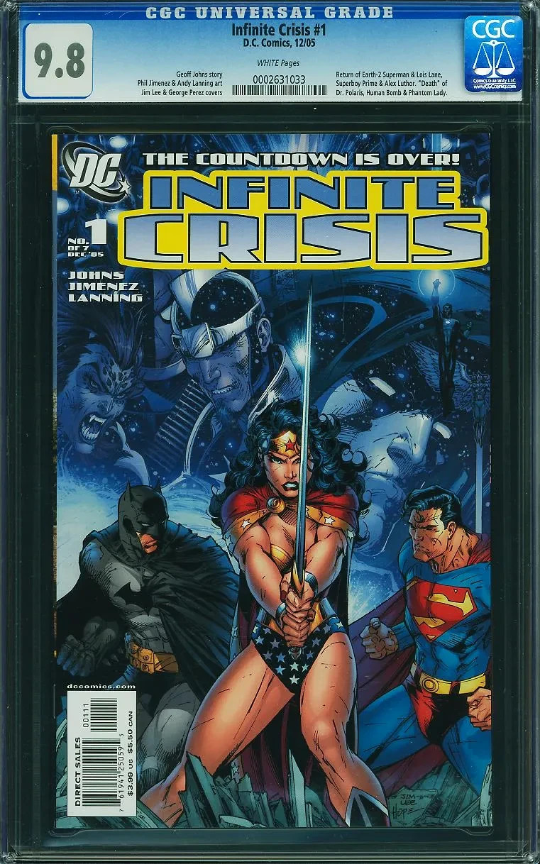 Infinite Crisis 1 CGC 9.8 NM-MT WP Jim Lee Superman Batman Wonder Woman DC Infinite Crisis 1 CGC 9.8 NM-MT WP Jim Lee Superman Batman Wonder Woman DC