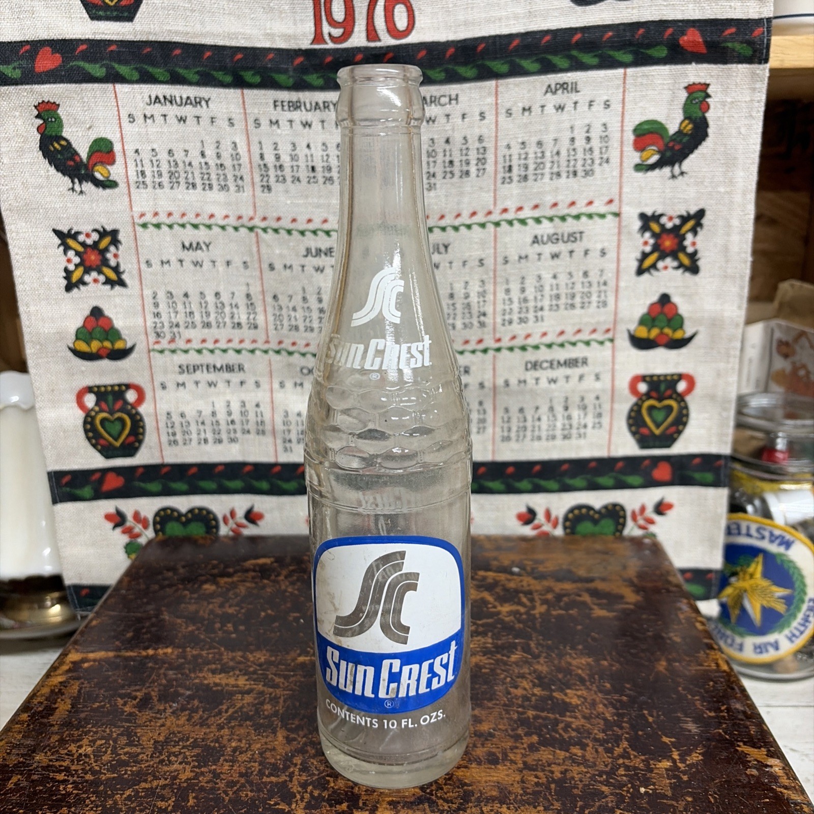 SUN CREST SODA FROM ATLANTA, GA. BOTTLE GREAT FOR ANY VINTAGE COLLECTION