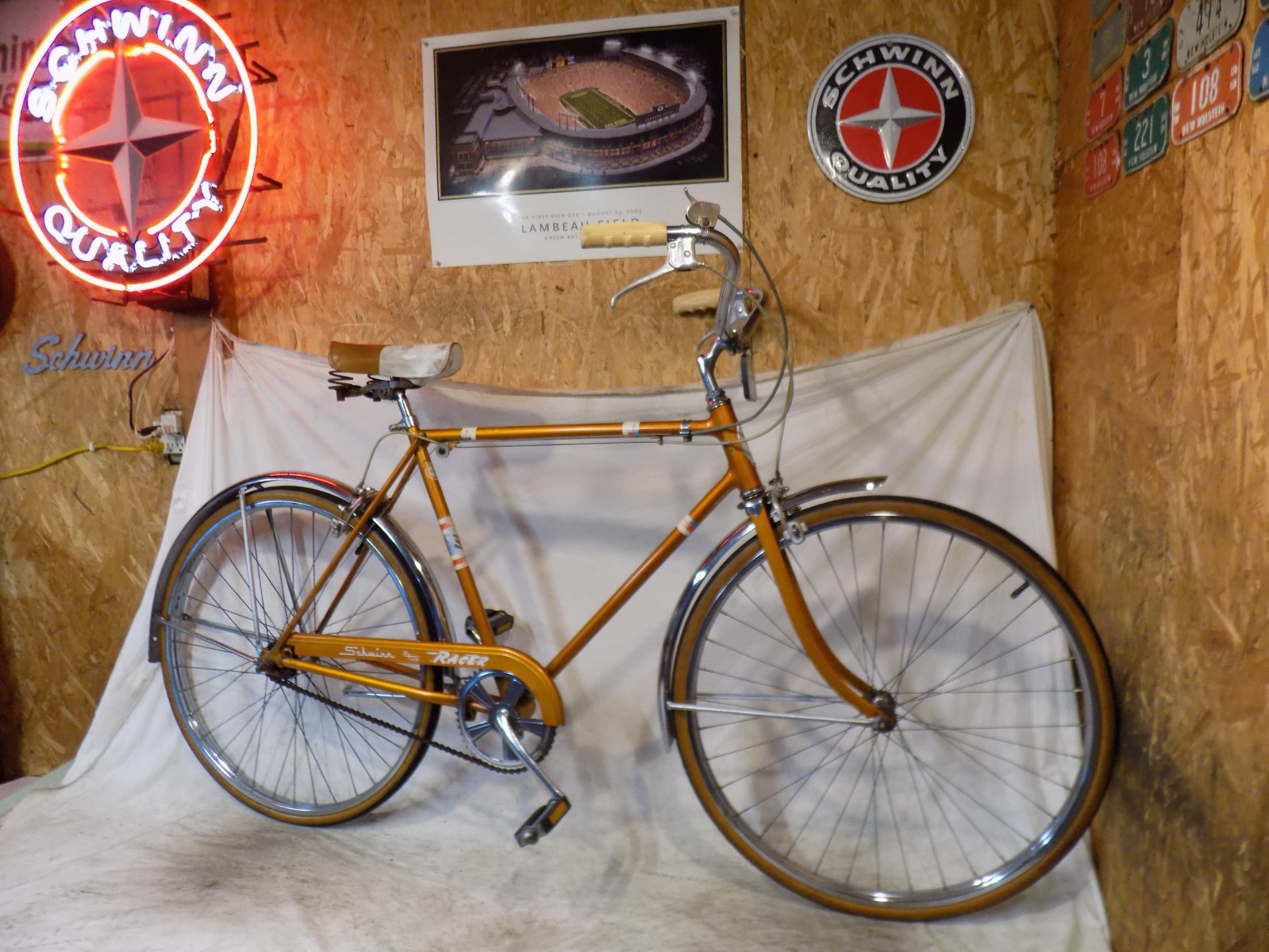 1966 SCHWINN RACER COPPERTONE GOLD 3-SPEED BIKE COLLEGIATE SPEEDSTER VINTAGE 66