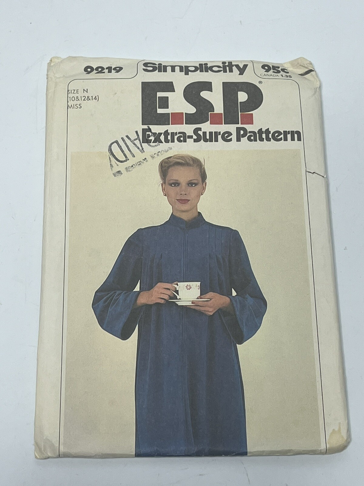 Robe Front Zip Muu Muu Size 10-14 Vintage 70s UNCUT Pattern S9219 Mrs Roper