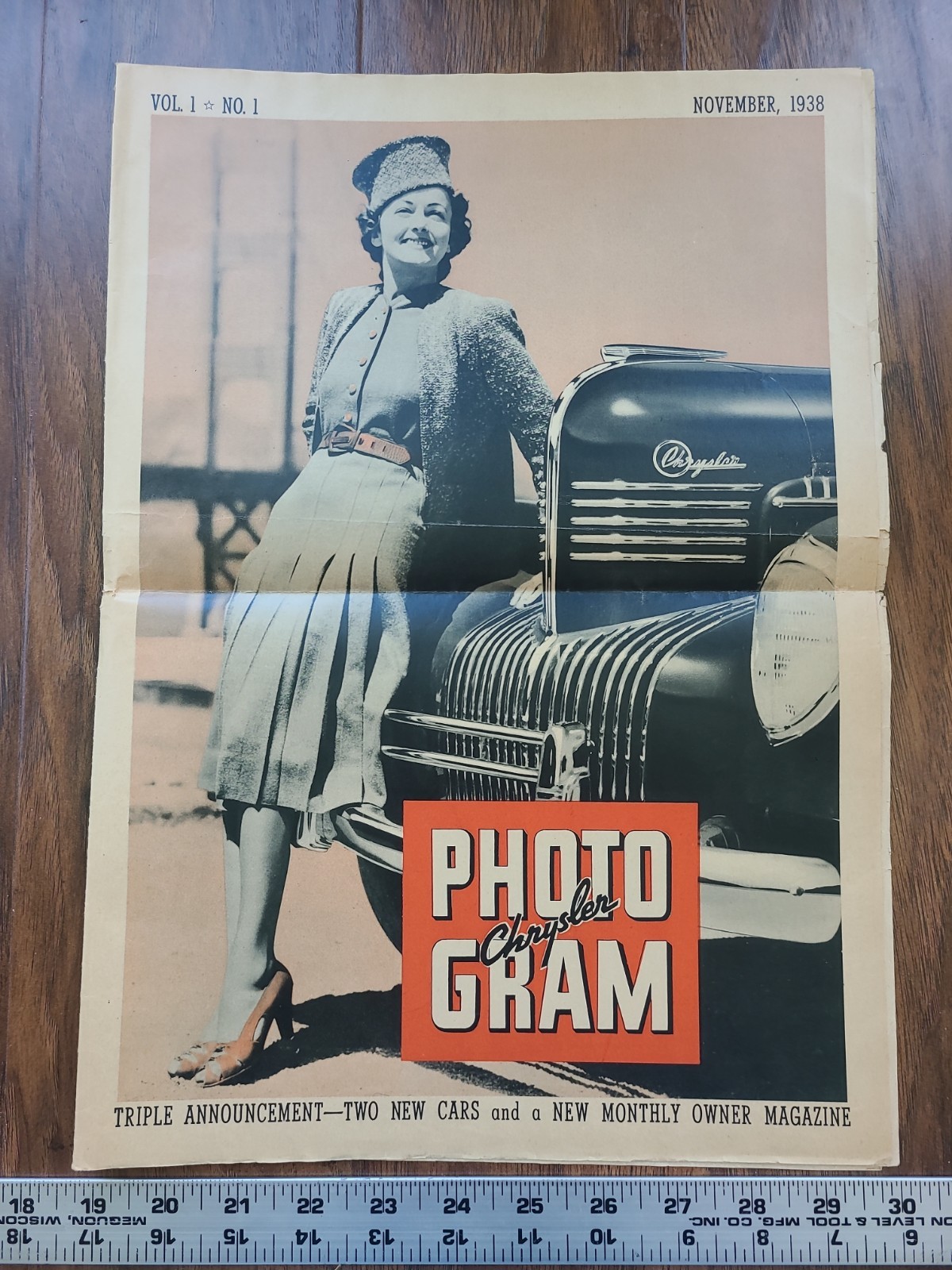 VTG Original 1938 Chrysler Photo-Gram Magazine Vol 1 No 1 1939 Car Announcement