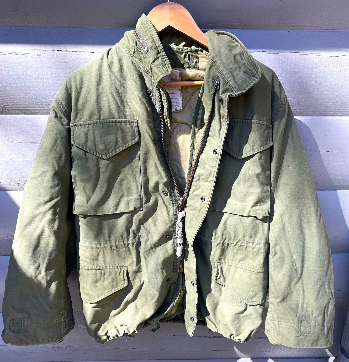 Vintage 1979 US Army M-1965 M-65 Field Jacket OG-107 Quilted Liner Small USA