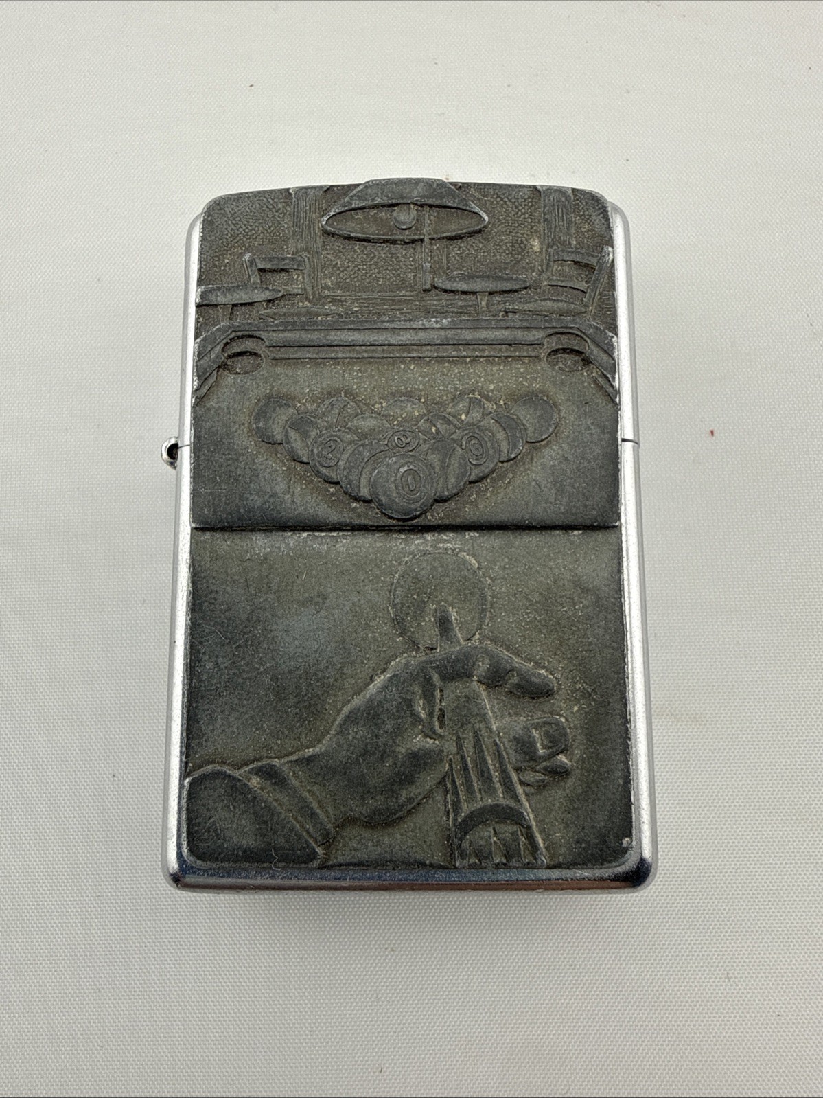 Barrett Smythe Pool Player Surprise Zippo Lighter - Billiards - 8-Ball - Pewter