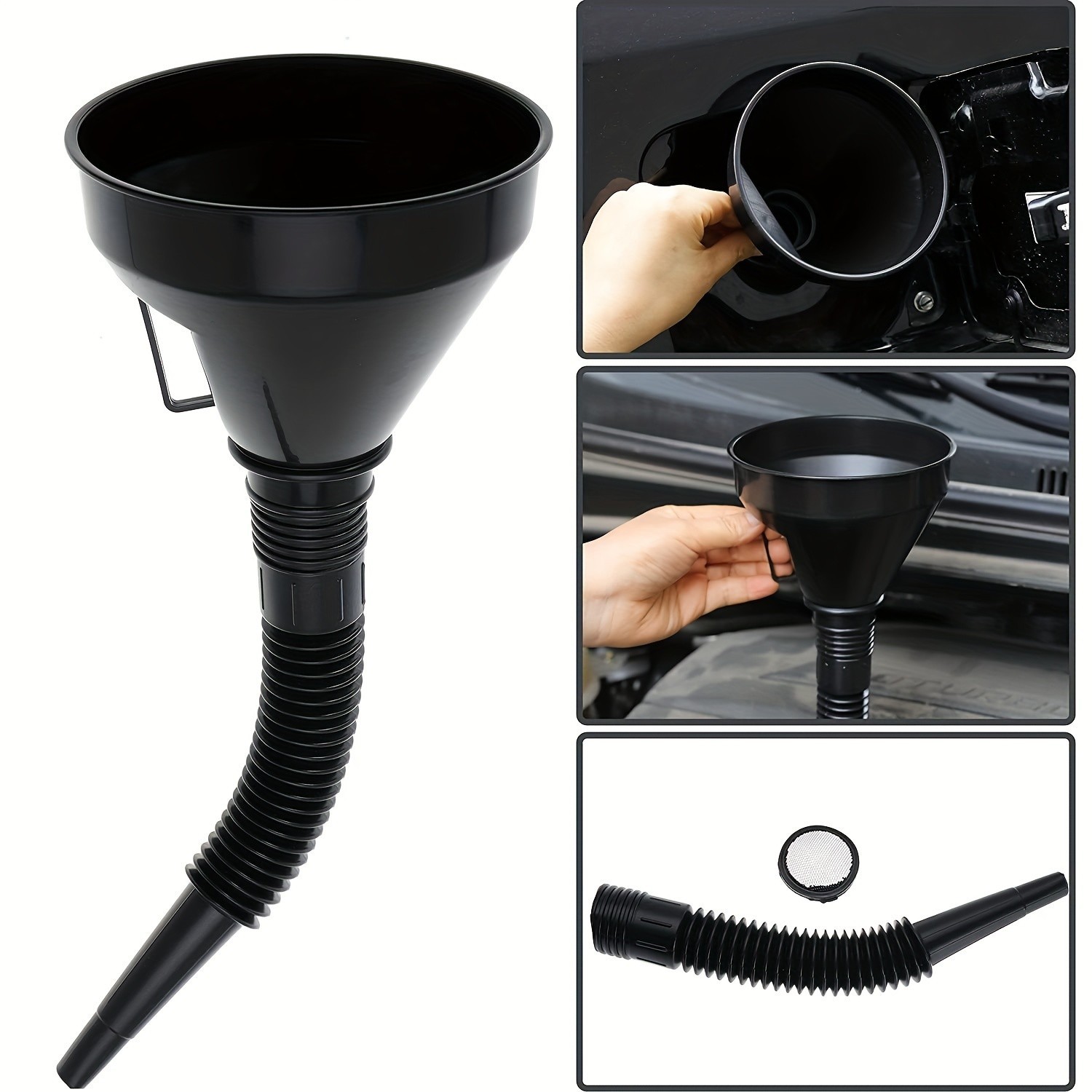 Flexible Large Funnel Oil Water Gas Fuel Spout Funnel for Car Motorcycle Boat