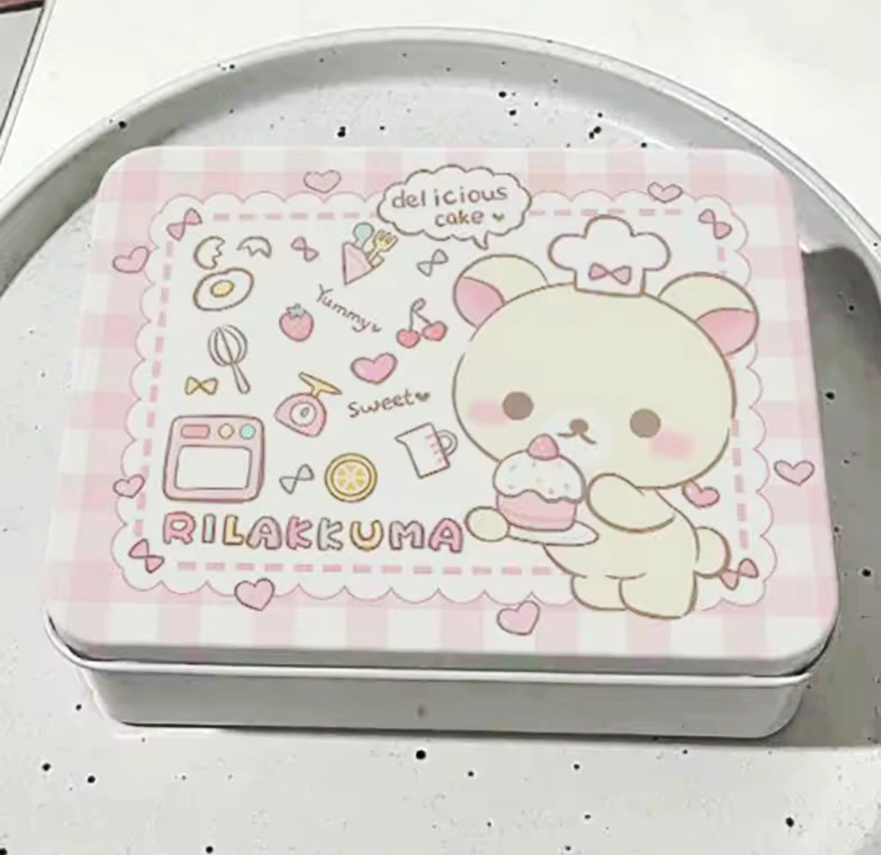 Cute Pink Kawaii Bear Metal Tin Storage Box Baking Kitchen Gift Cute Pink Kawaii Bear Metal Tin Storage Box Baking Kitchen Gift