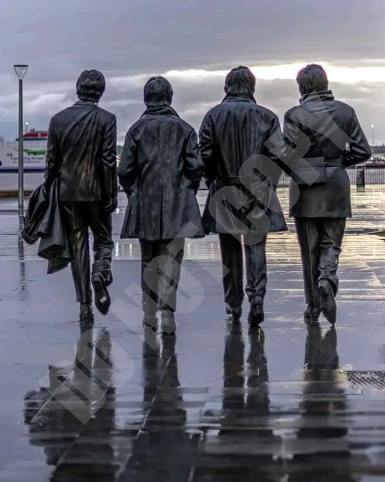 THE BEATLES Statues Pier Head In Liverpool Waterfront 8x10 Photo