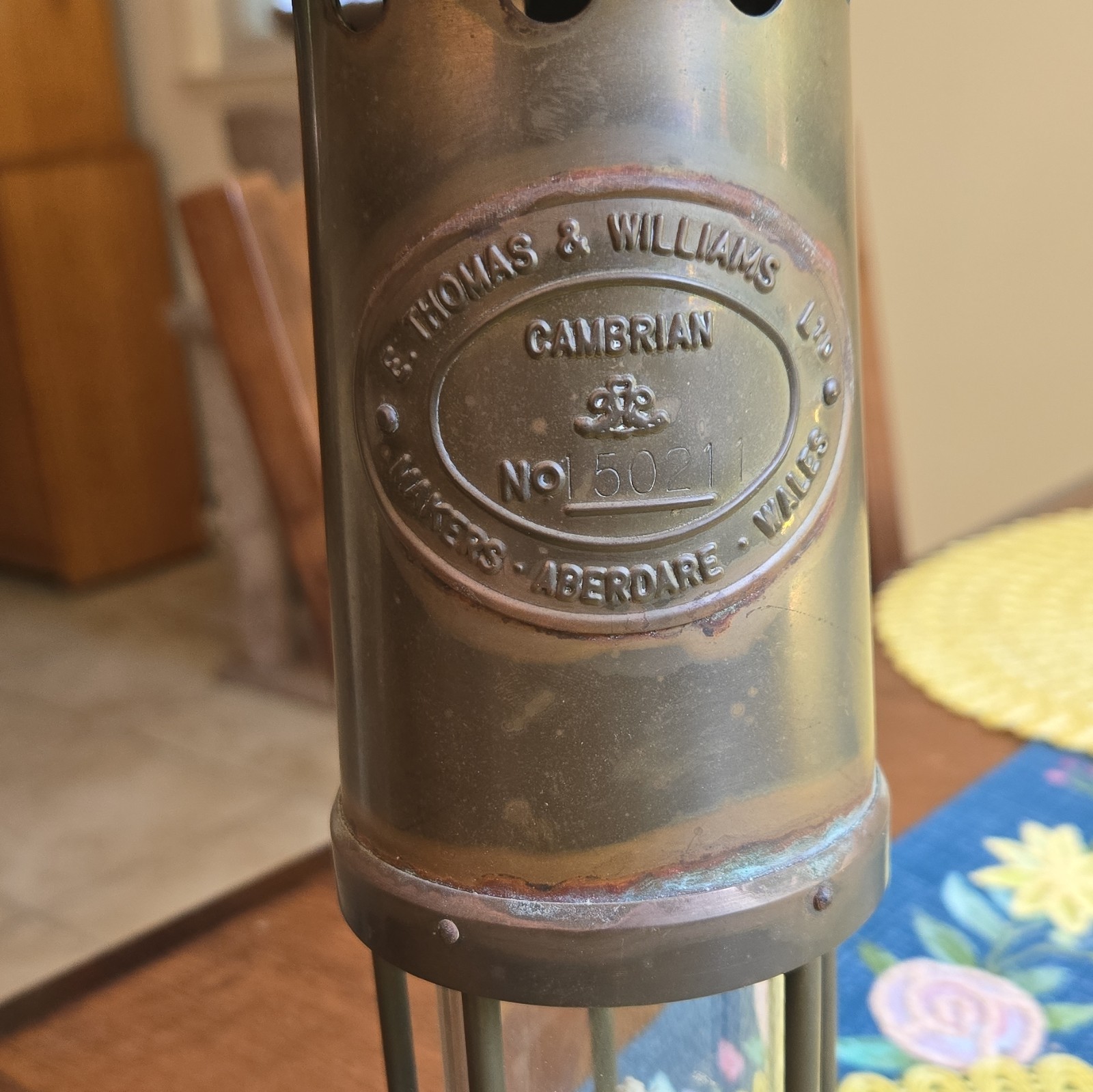E. Thomas & Williams Cambrian Brass Miners Lamp Made In Wales No 49664