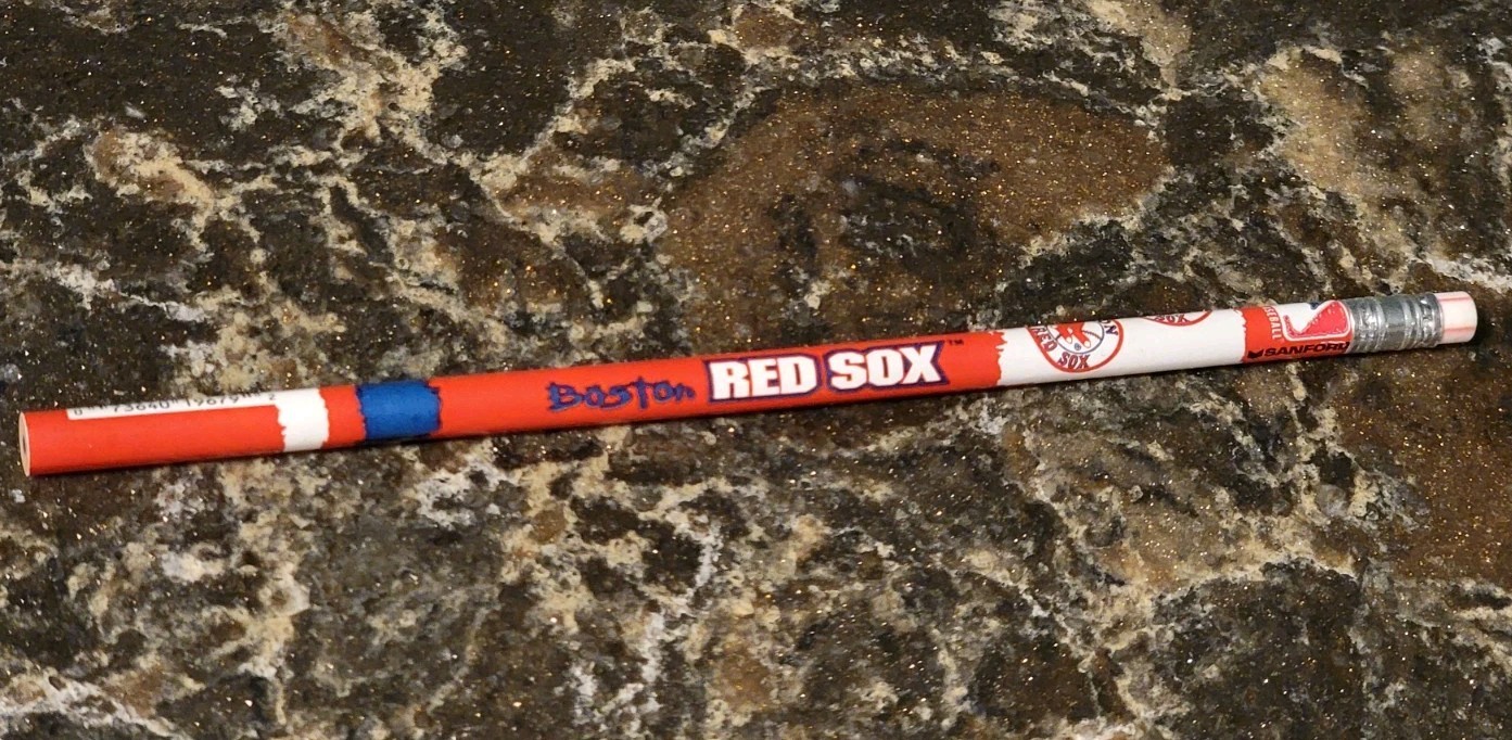 Vintage 1990s Boston Red Sox MLB Baseball Team Logo Pencil - Pin Stripe Eraser Vintage 1990s Boston Red Sox MLB Baseball Team Logo Pencil - Pin Stripe Eraser