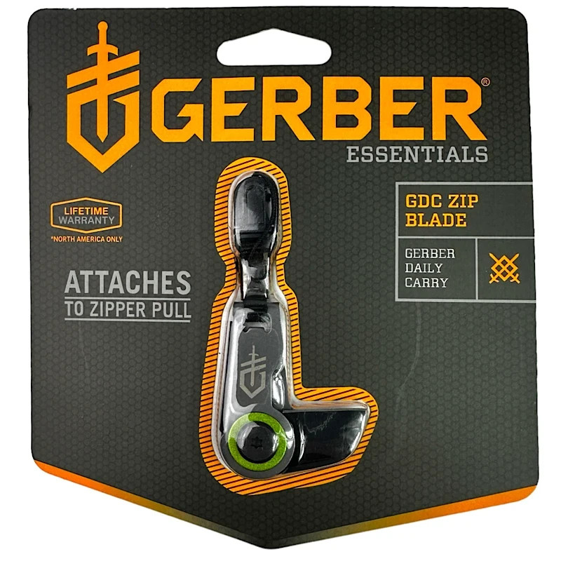 GERBER GDC Zip Blade Knife - Attaches to Zipper Pull Tab with Locking Blade NEW