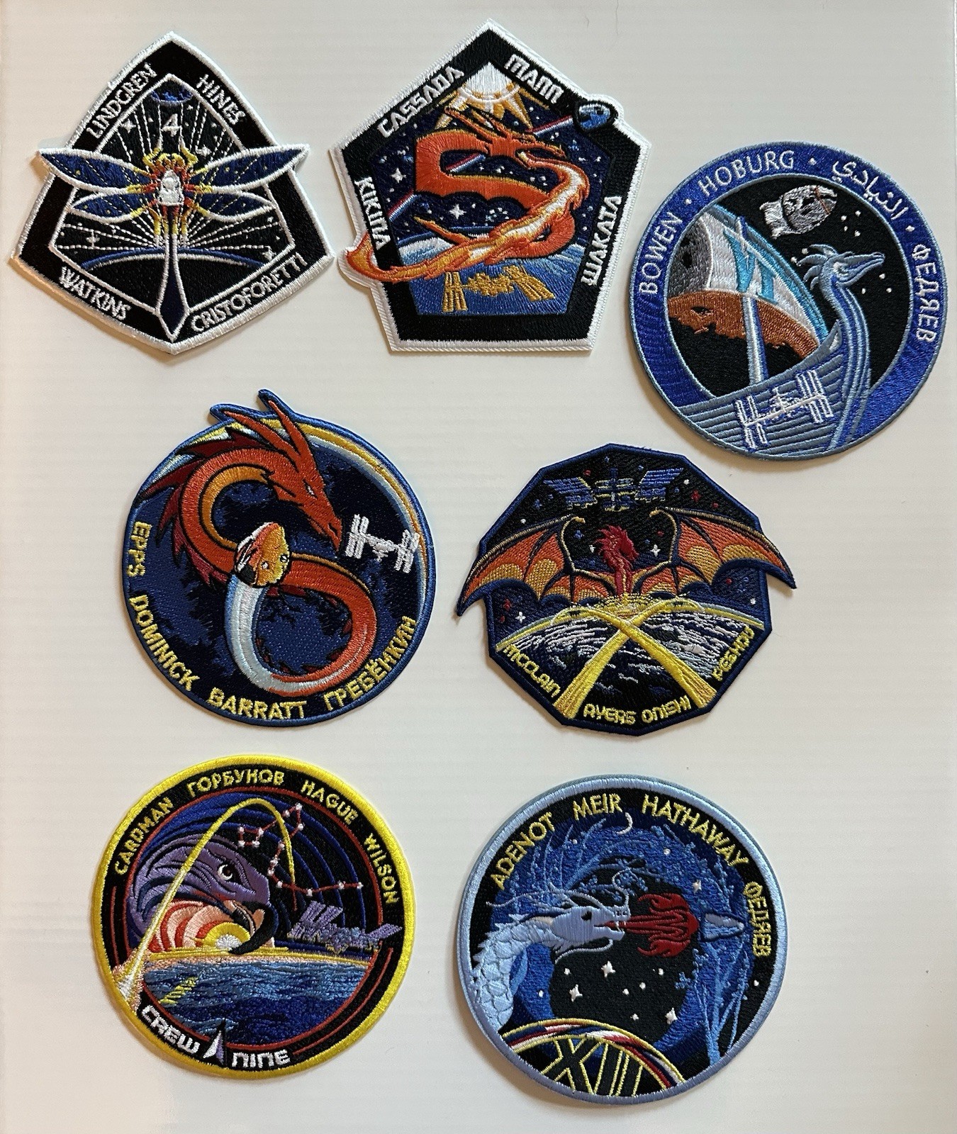 7 Authentic NASA SpaceX Mission Patch Collection - Crew 4, 5, 6, 8, 9, 10, 12 7 Authentic NASA SpaceX Mission Patch Collection - Crew 4, 5, 6, 8, 9, 10, 12