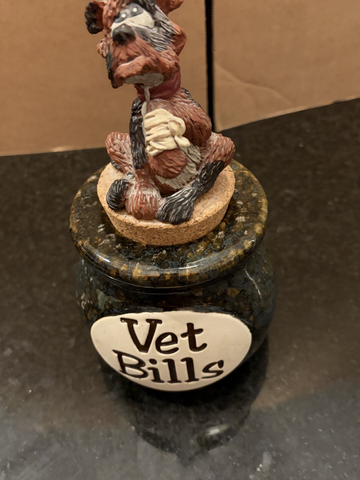 What A Concept Vet Bill Jar Dog Figurine Coin Bank Canister 7.5 What A Concept Vet Bill Jar Dog Figurine Coin Bank Canister 7.5