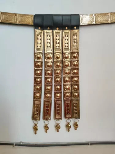Medieval Costume Brass & Leather Roman Belt Working Collectible handmade Gift