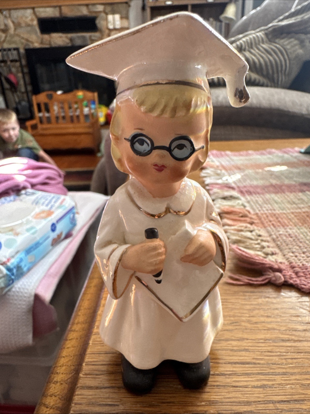 Vintage 5”June Graduation Girl Figurine Japan 1950s Kitsch Napco