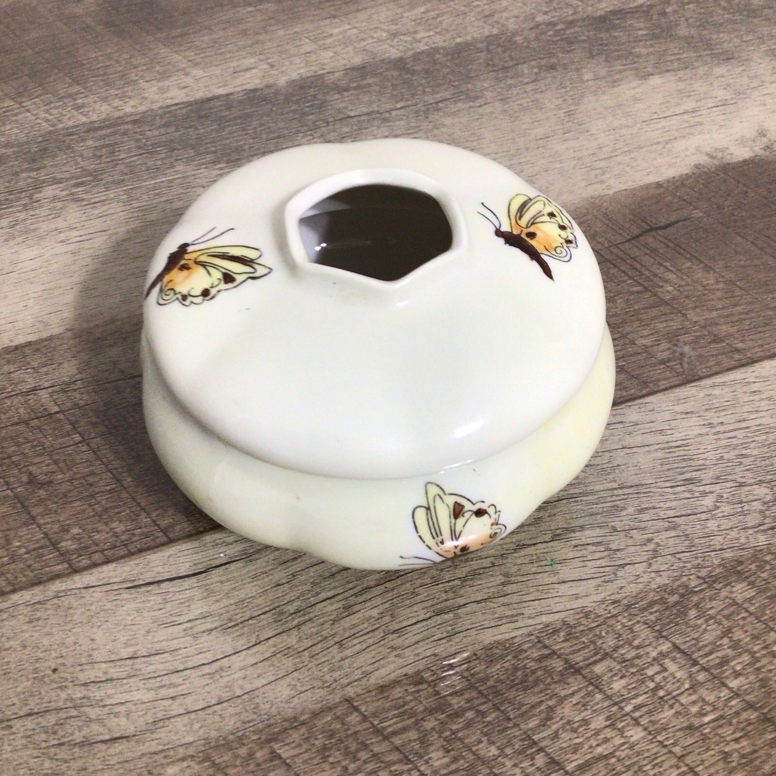 Antique Moritz Zdekauer AUSTRIA Hair Receiver Art Nouveau Butterfly Dresser Jar