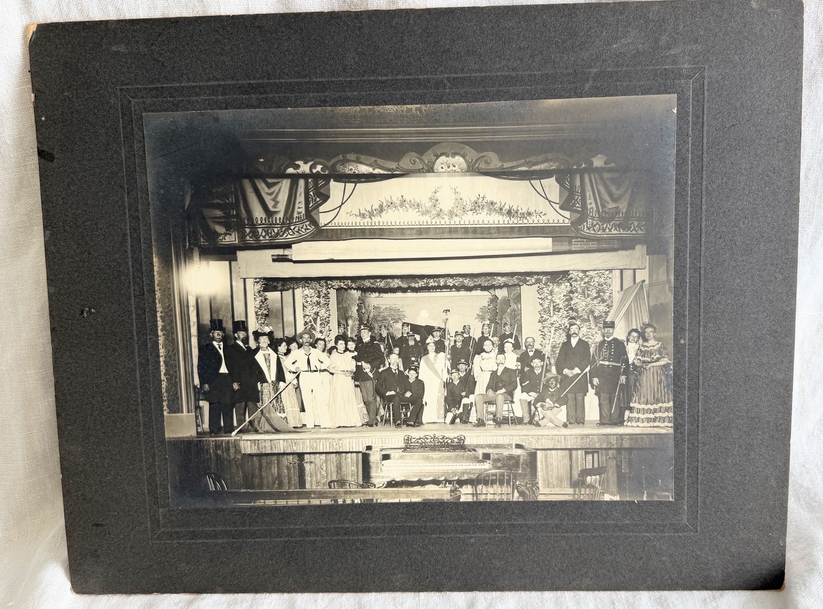 Civil War Era theater group photo cabinet card 11x14