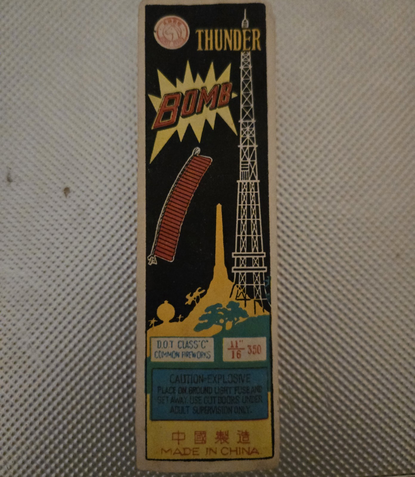 Vintage (harder to find) Thunder Bomb Candy Bar Firecracker Label