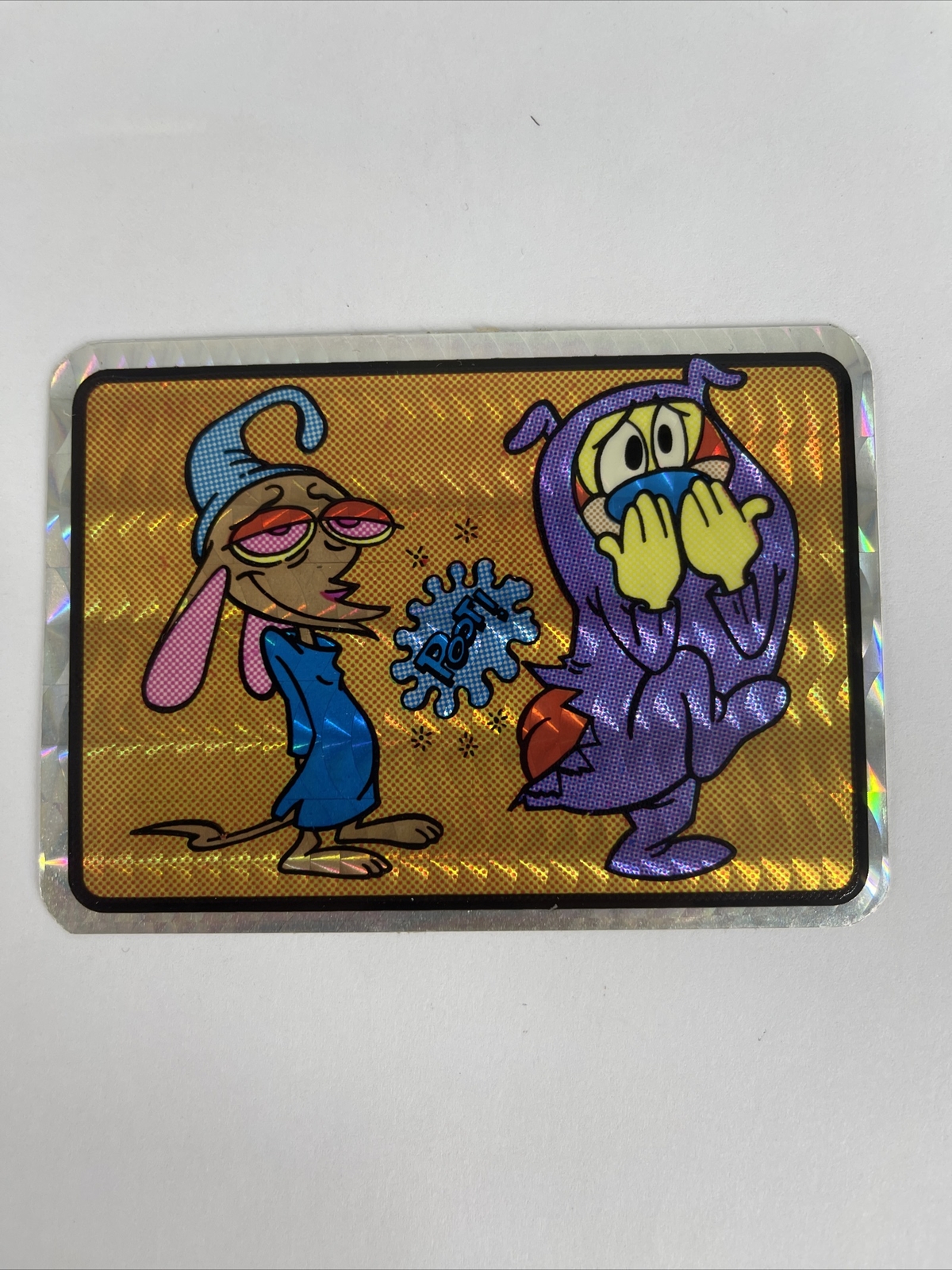 RARE Vintage Ren and Stimpy POOT Holographic Vending Machine Prism Sticker NOS RARE Vintage Ren and Stimpy POOT Holographic Vending Machine Prism Sticker NOS