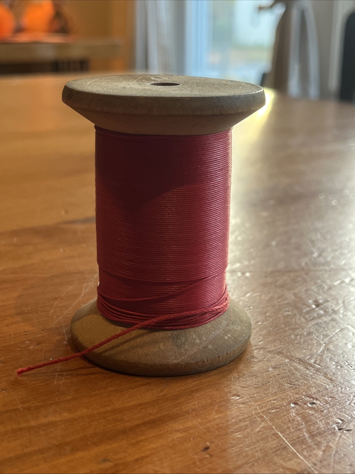 Vintage AMERICAN Thread Co Wood Spool Red BASEBALL American Baseball Collectable