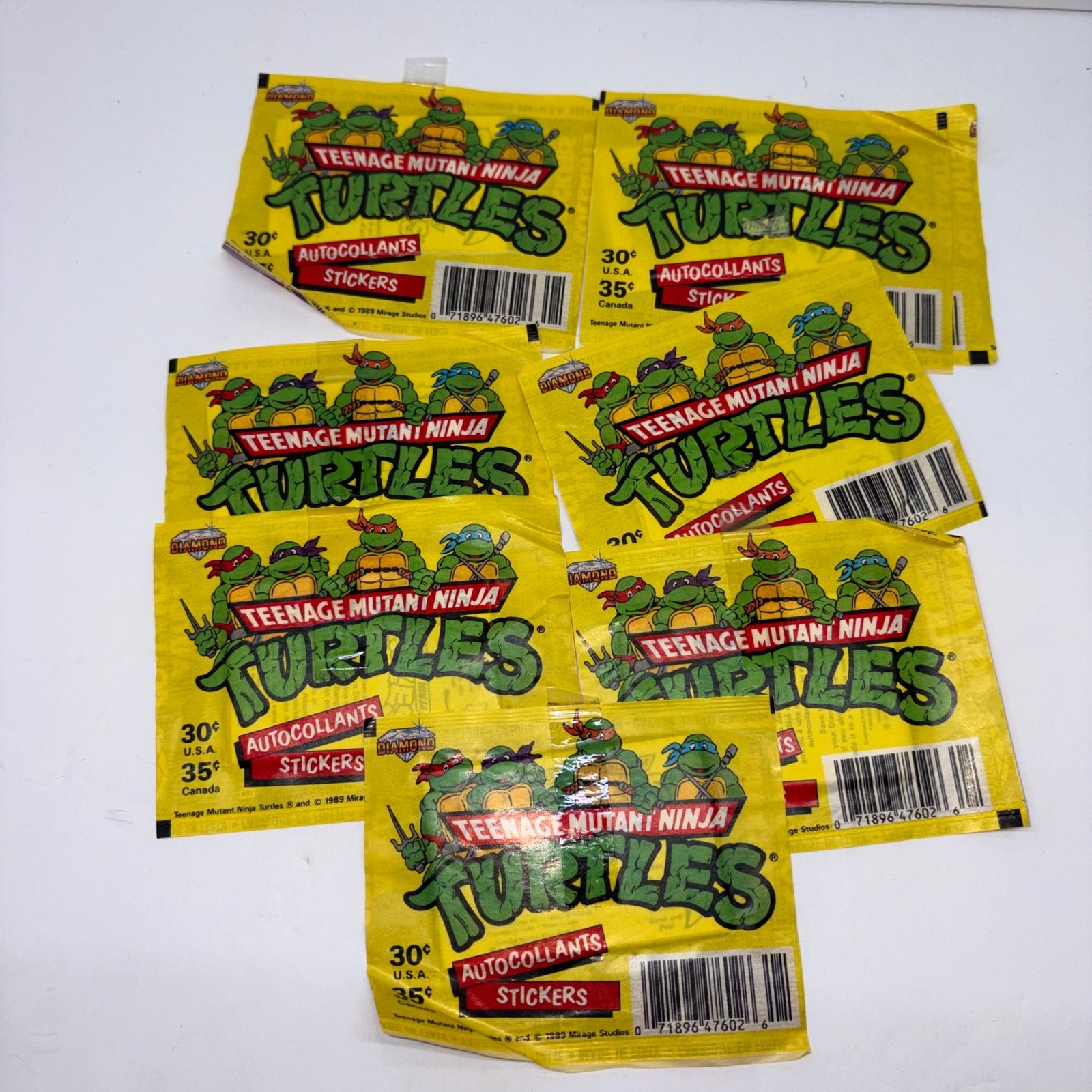 1989 Vintage Diamond TMNT Sticker Packs 1989 Vintage Diamond TMNT Sticker Packs