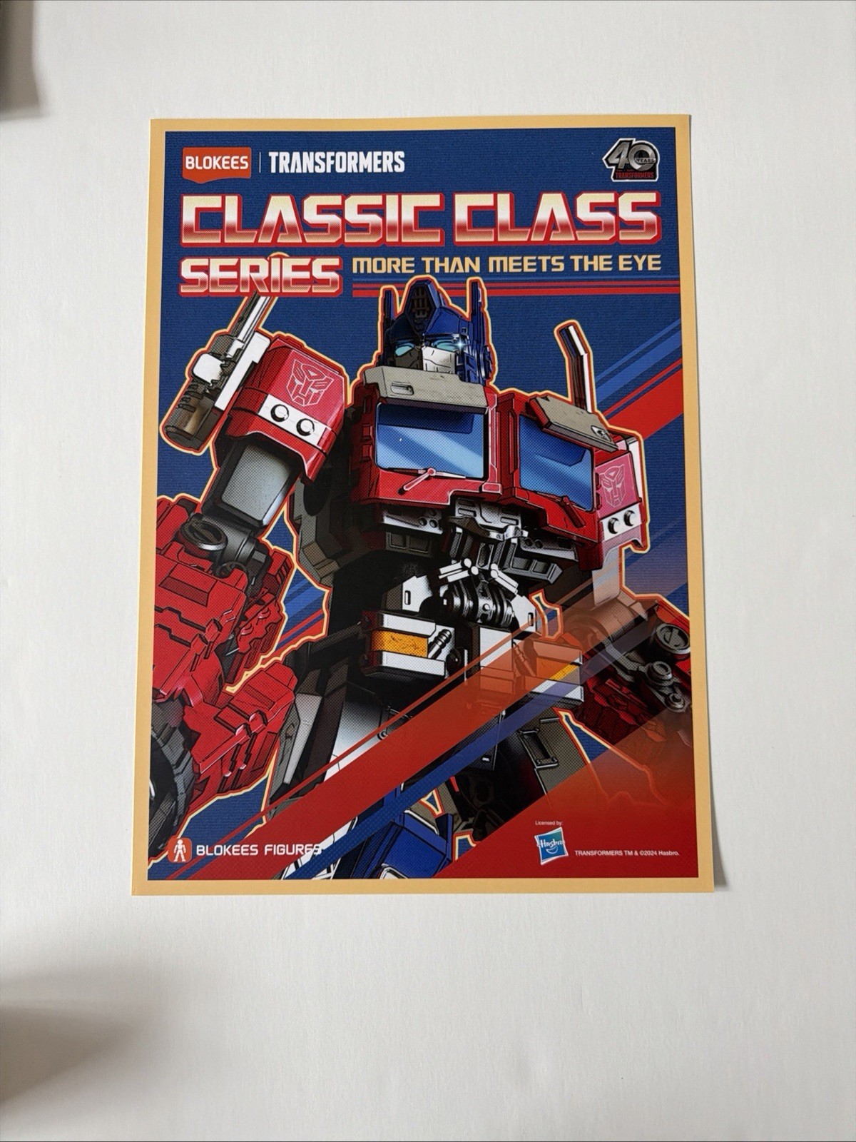 Blokees Transformers Classic Class Series Poster Optimus Prime 12” X 18”