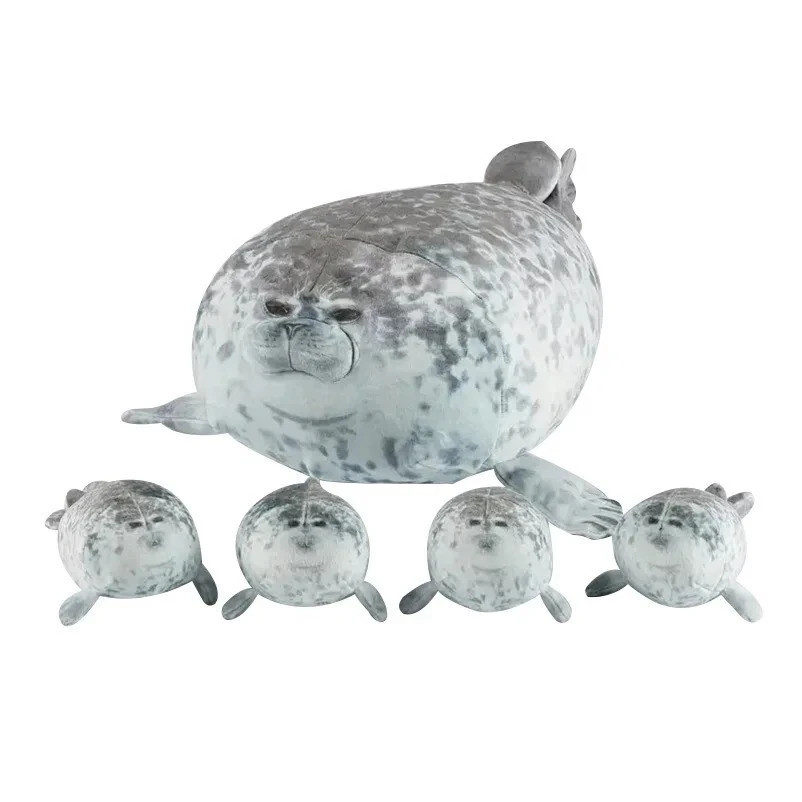 40cm Mother and son Seal five-piece plush toy Seal zipper toy for boys and girls