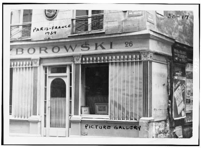Photo:Paris France 1939 Borowski Picture Gallery Commercial Art Shopfront