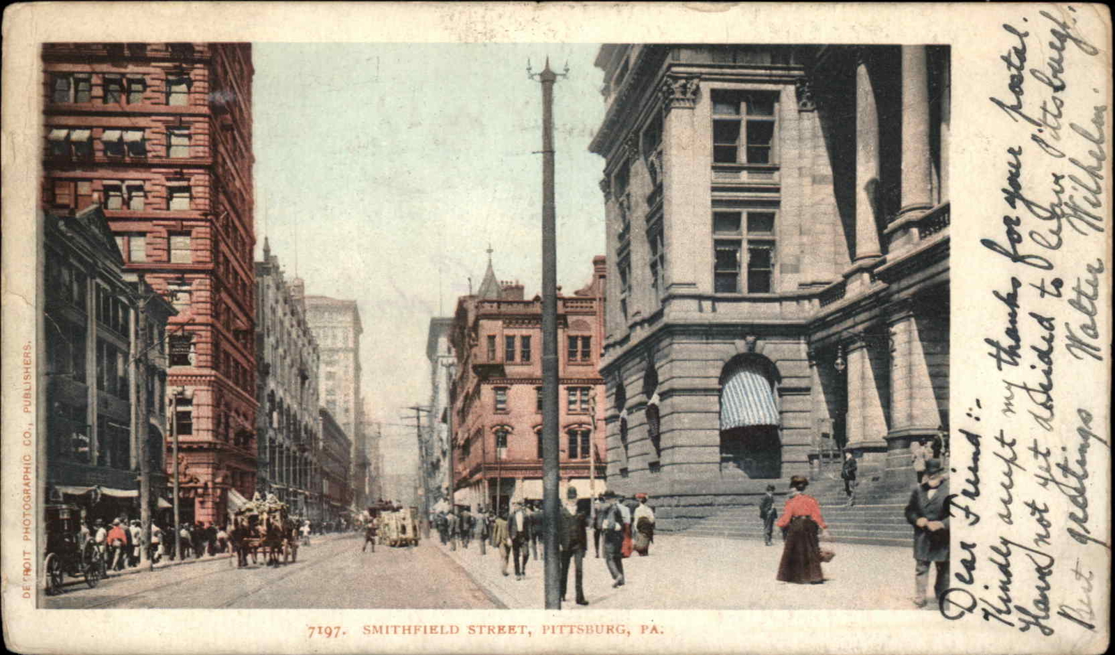 Pittsburg Pennsylvania PA Street Scene Detroit Publishing c1910s Postcard