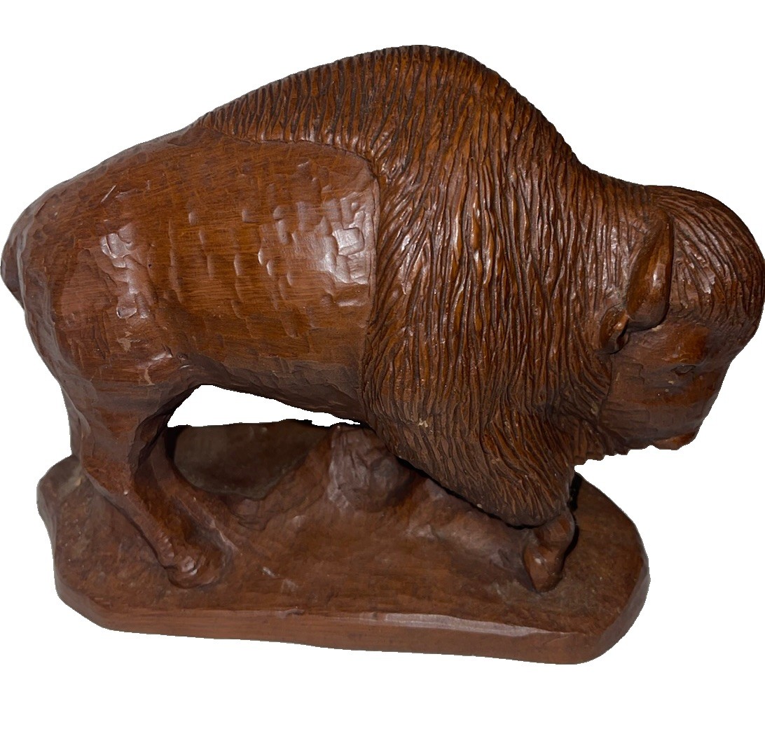 Red Mill Mfg American Buffalo Bison Handcrafted Figurine Carved Wooden Resin Fun Red Mill Mfg American Buffalo Bison Handcrafted Figurine Carved Wooden Resin Fun