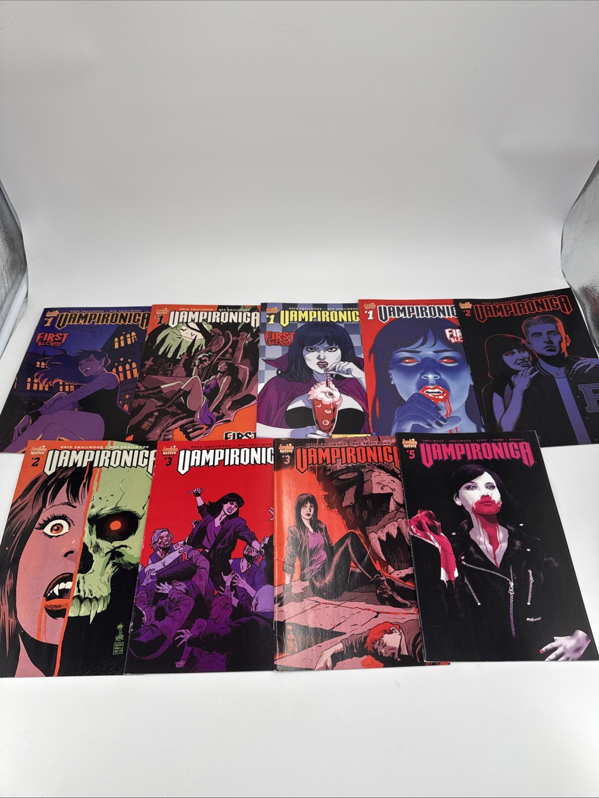 Archie Horror Comics Vampironica Lot of 9. Issues 1 2 3 5 WITH VARIANTS.