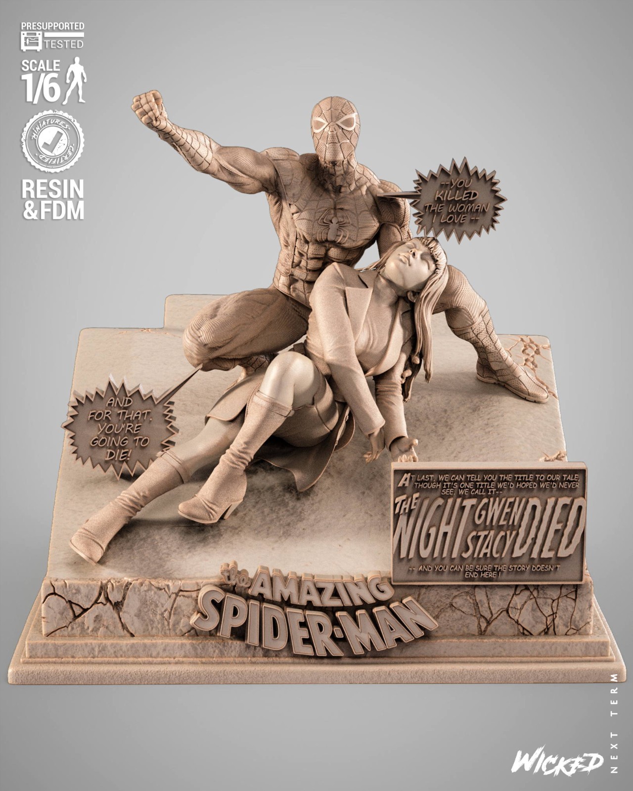 Spider-man and Gwen Resin Sculpture Statue Model Kit Unpainted/Unassembled