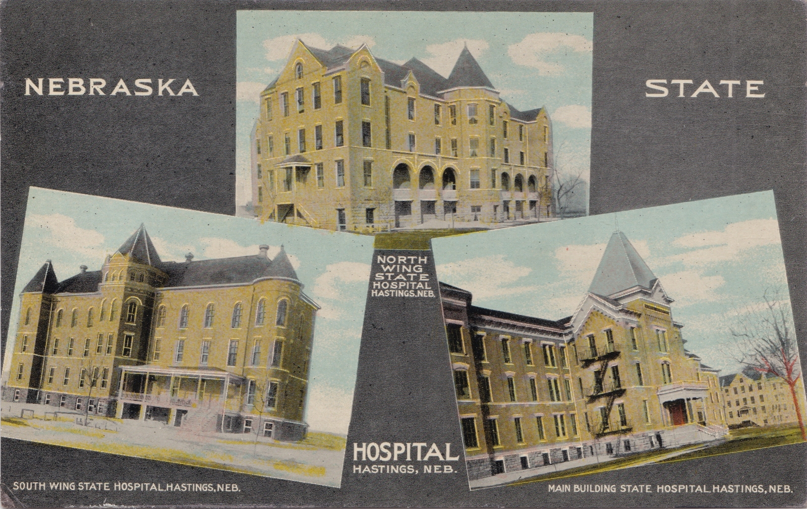 ASYLUM Ingleside Hastings NE c.1906 State Lunatic Mental Asylum built in 1870