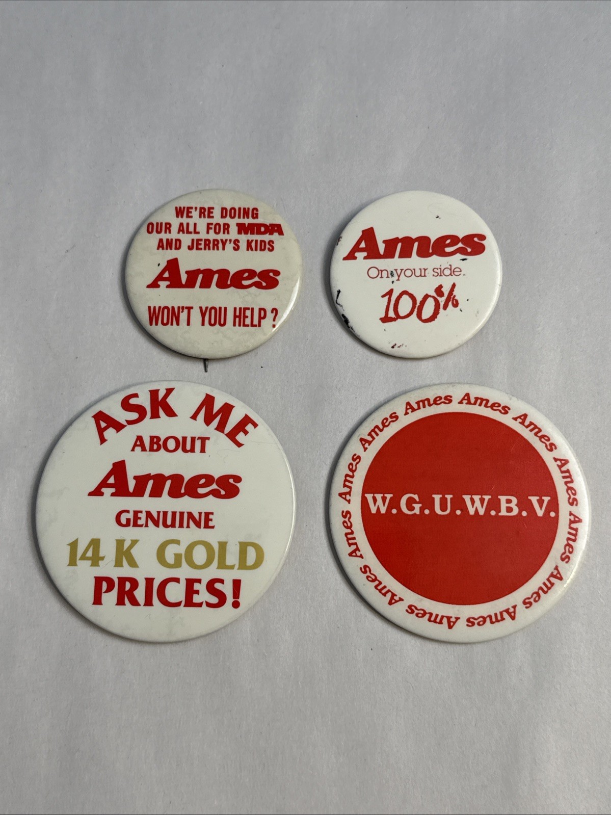 Vintage Ames Department Store Pinback Button 3” Diameter Lot Of 4 Vintage Ames Department Store Pinback Button 3” Diameter Lot Of 4