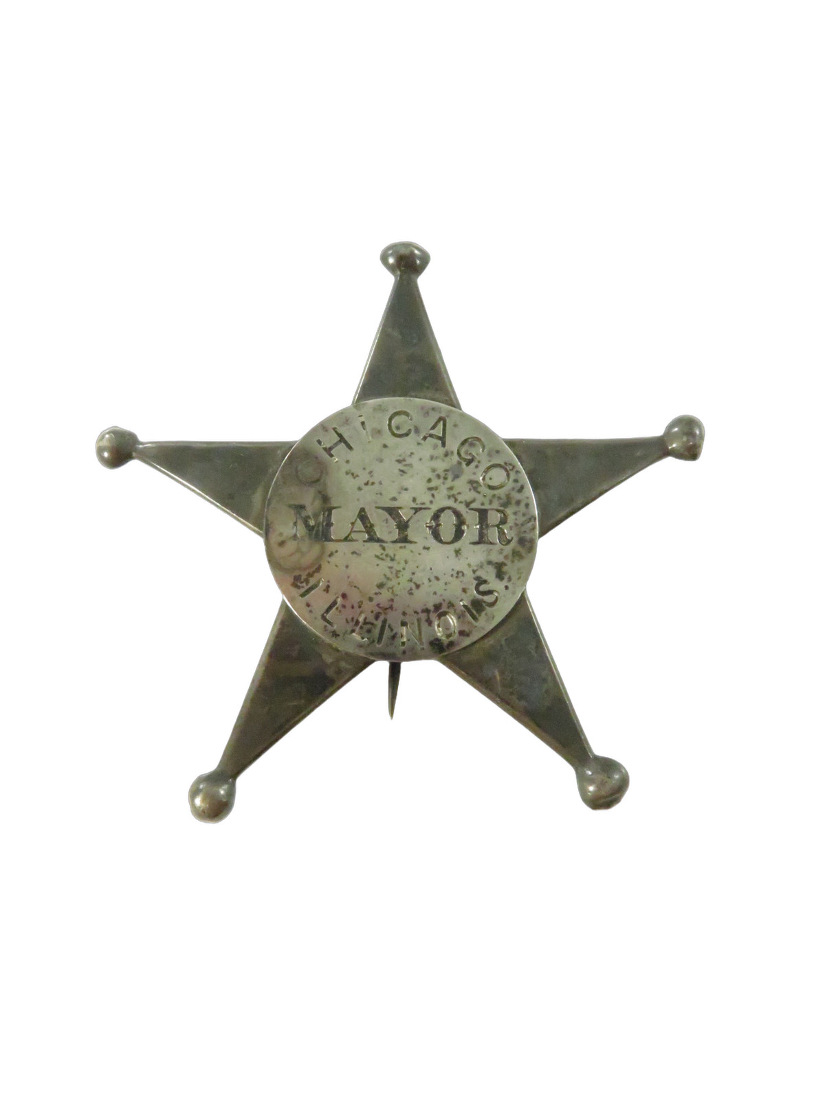 Antique c1890 Chicago Mayor Obsolete 5-Point Star Badge Historic 3 Antique c1890 Chicago Mayor Obsolete 5-Point Star Badge Historic 3