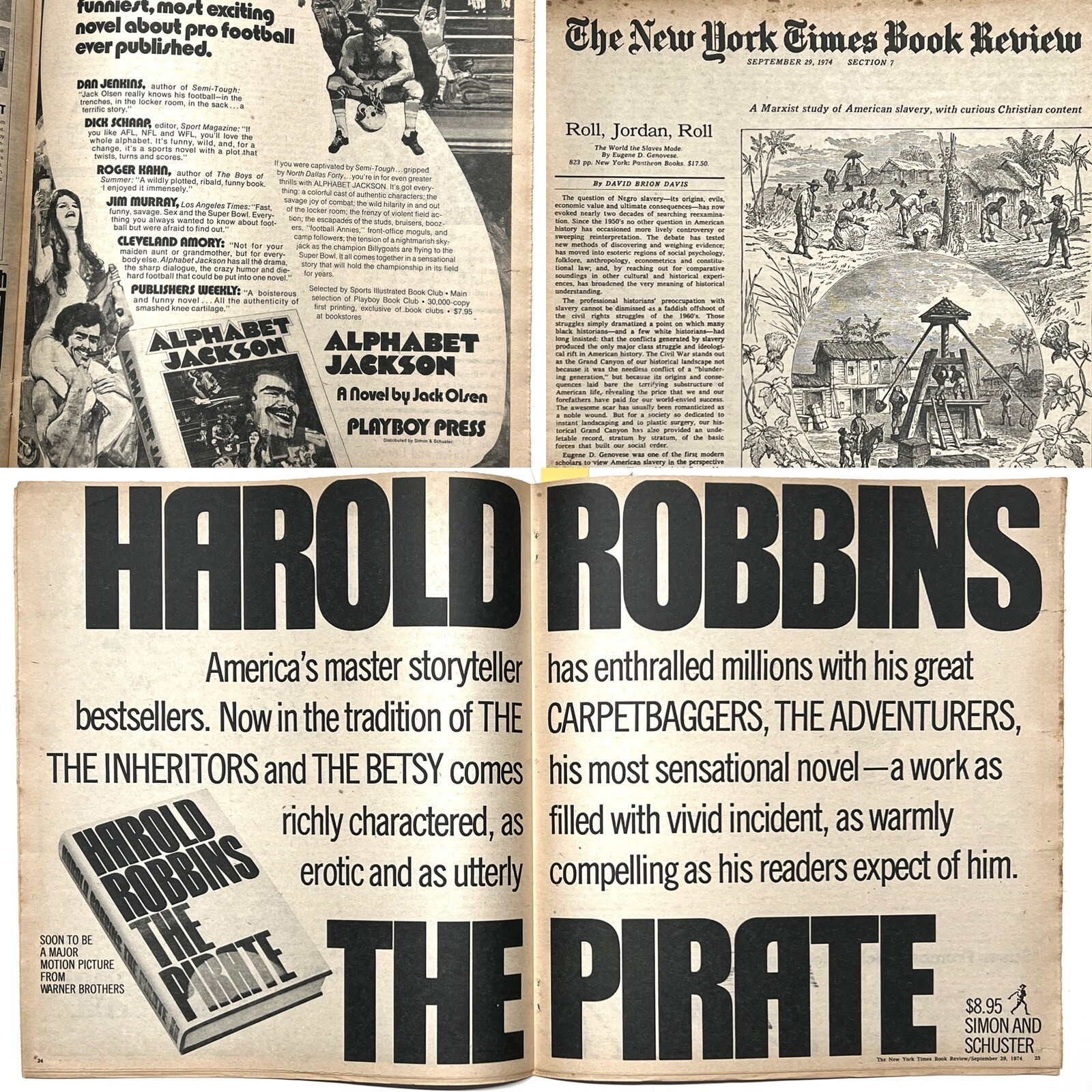 *RARE* 1974 NY Times Book Review: Bermuda Triangle Late Show Pirate 28x32cm NYT