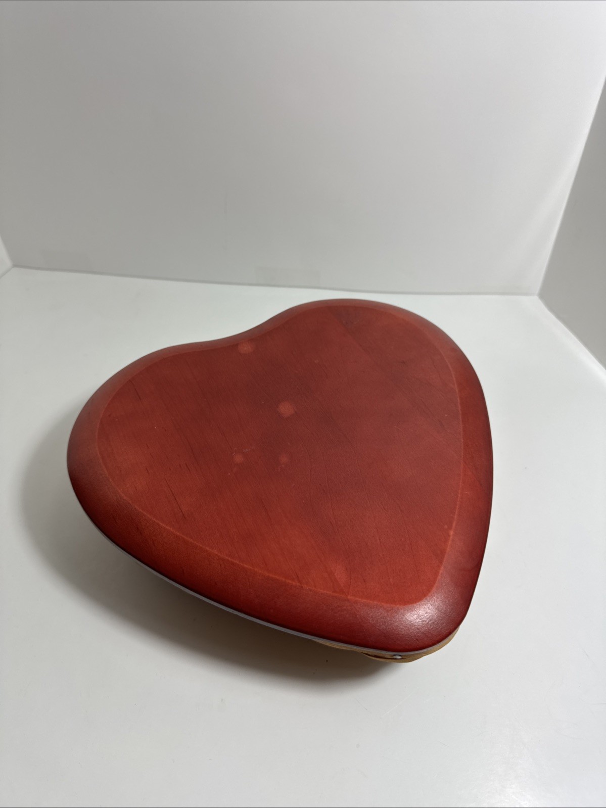 2004 Longaberger Heart Shape Basket With Red Lid And Plastic Liner Baskets