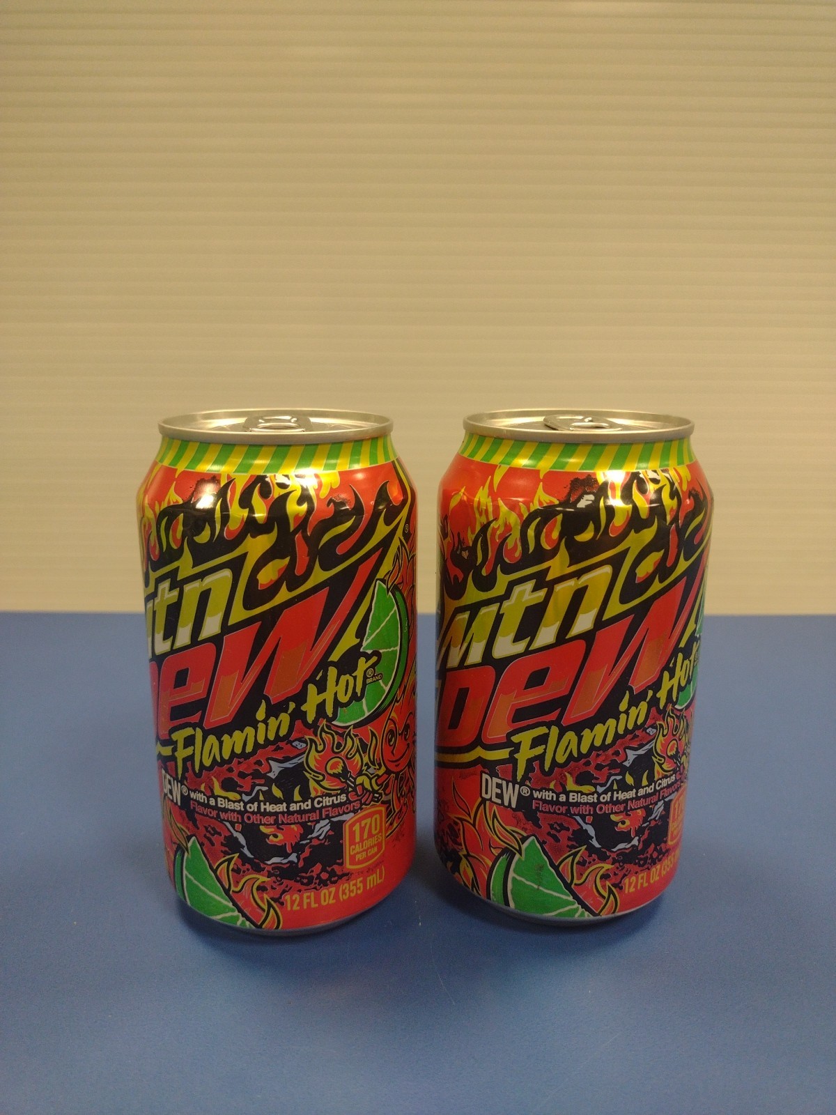 2 PACK Rare NEW Limited Edition Mountain Dew Flaming Hot Soda 2022 12oz Can  
