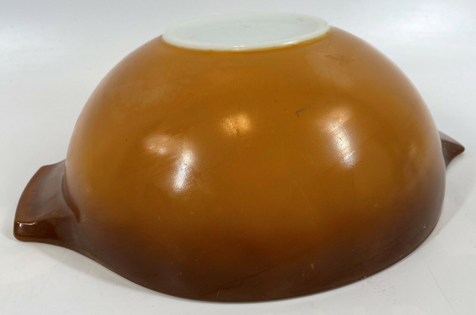 Vintage Pyrex Gold Golden Brown Gradient Fade 444 4 Quart Cinderella Mixing Bowl