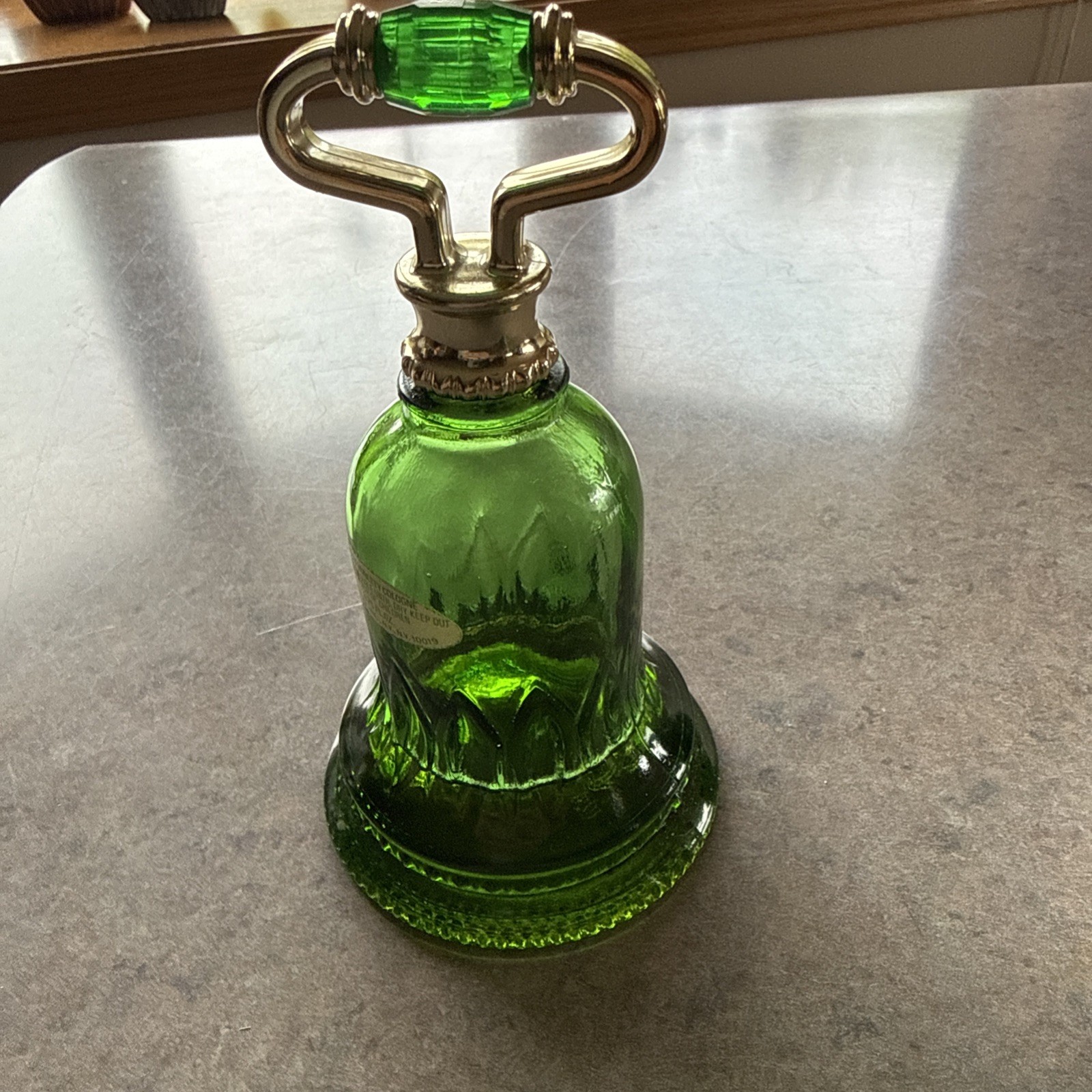 Vintage 1978 Avon Glass Emerald Bell Jar Sweet Honesty Cologne Bottle With Box Vintage 1978 Avon Glass Emerald Bell Jar Sweet Honesty Cologne Bottle With Box