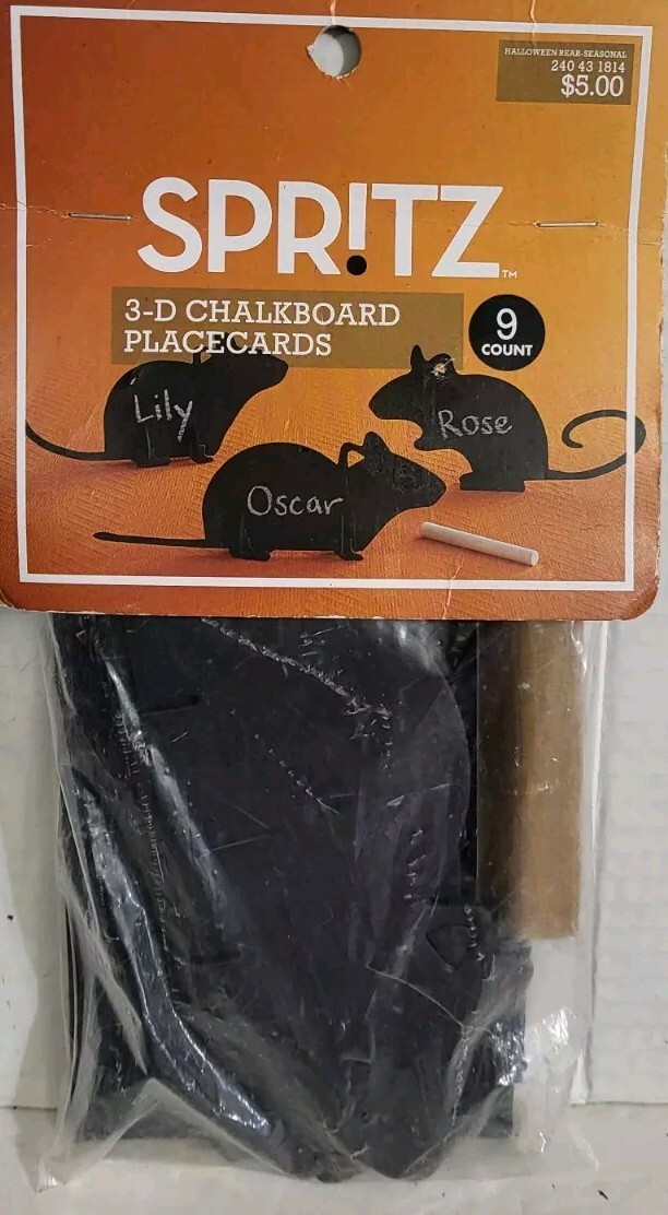 Spritz TARGET Halloween Mouse 3D Chalkboard Placecards (9) NEW